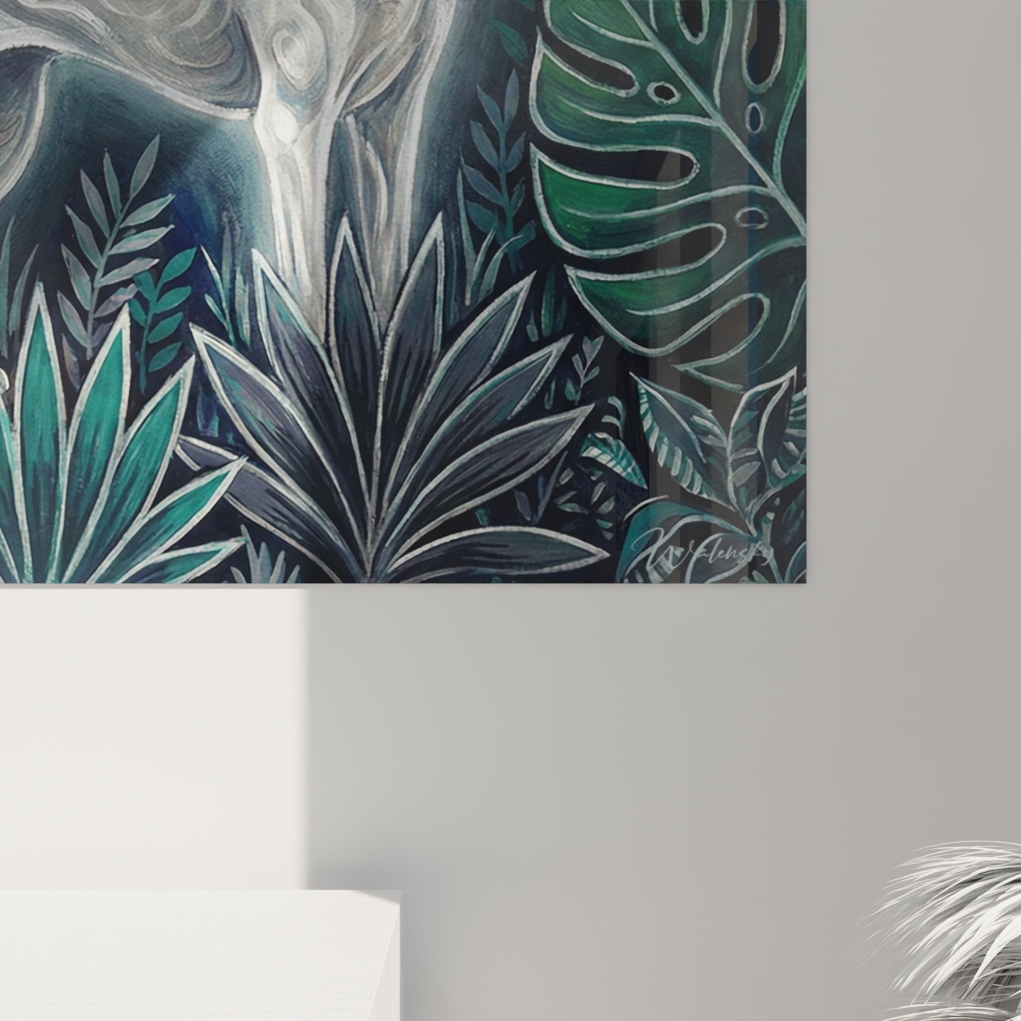 Overall view Braque Weimar tropical jungle wall art interior decoration