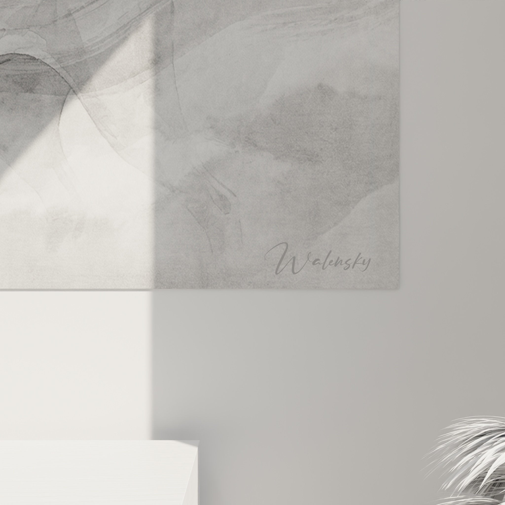 Vue ensemble tableau Braque Weimar gris dans salon contemporain decoration murale