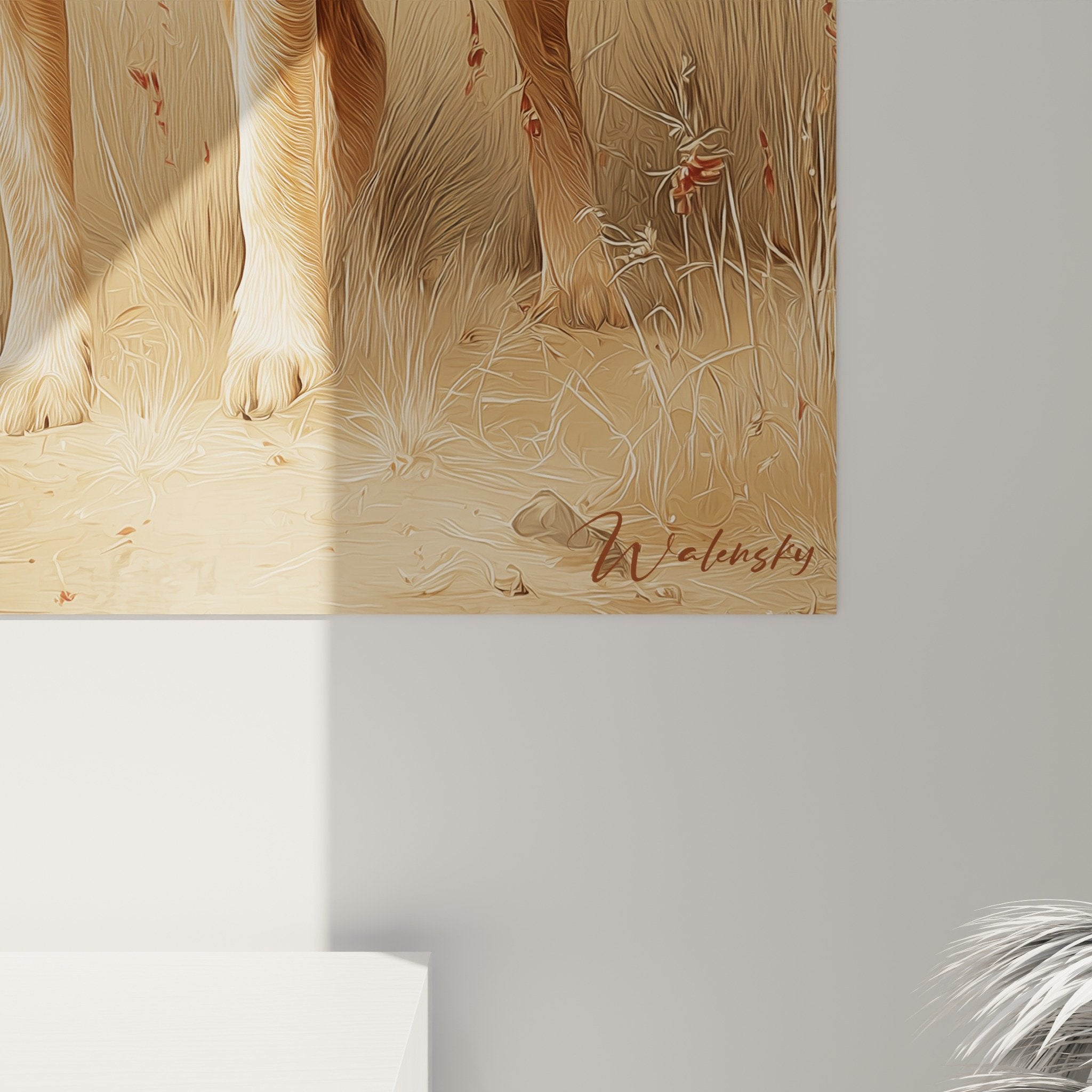 Gesamtansicht Gemälde Australian Cattle Dog Pastorale Landschaft elegante Innenraumdekoration