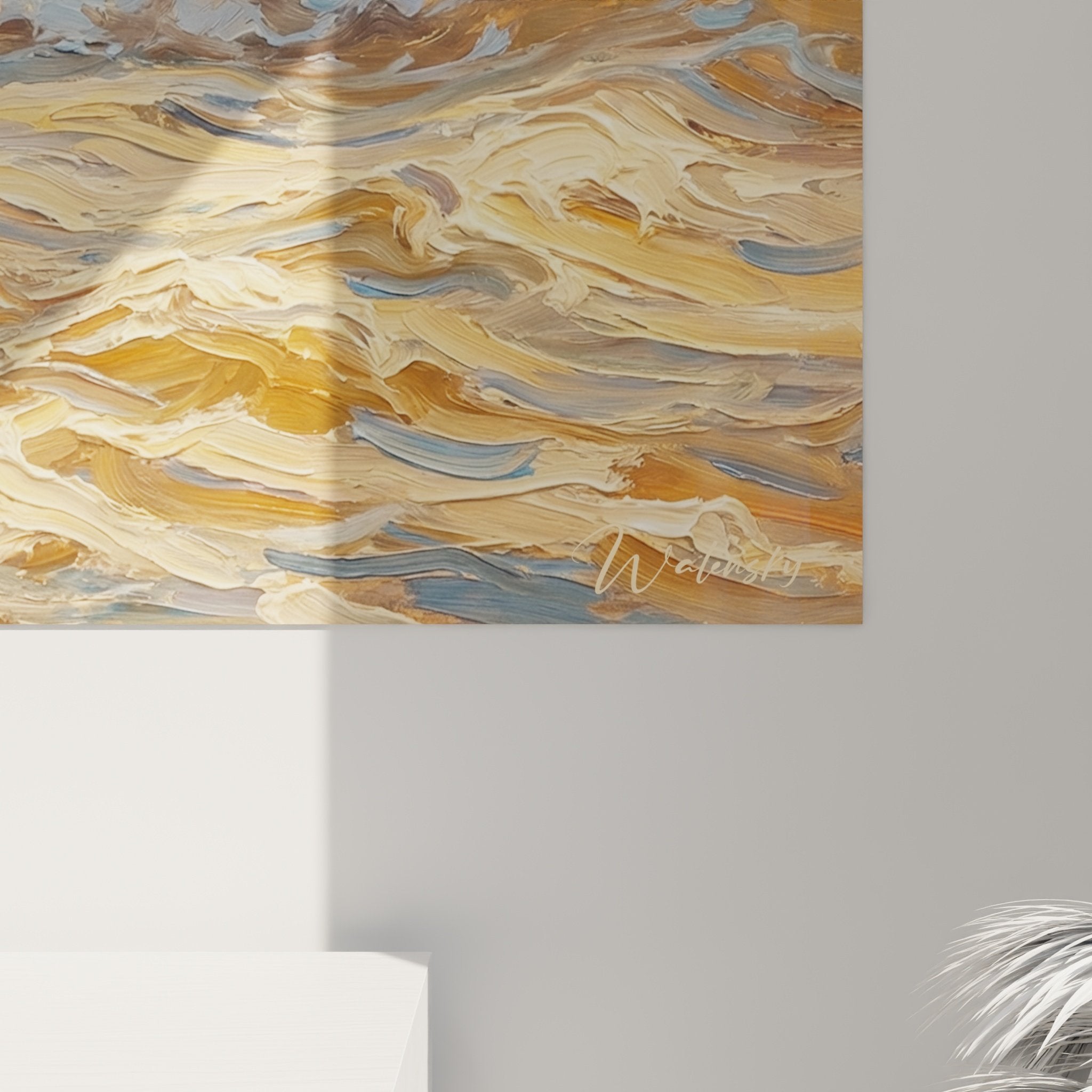 Vue ensemble tableau maritime Terre Neuve vagues écume décoration intérieur style naturel