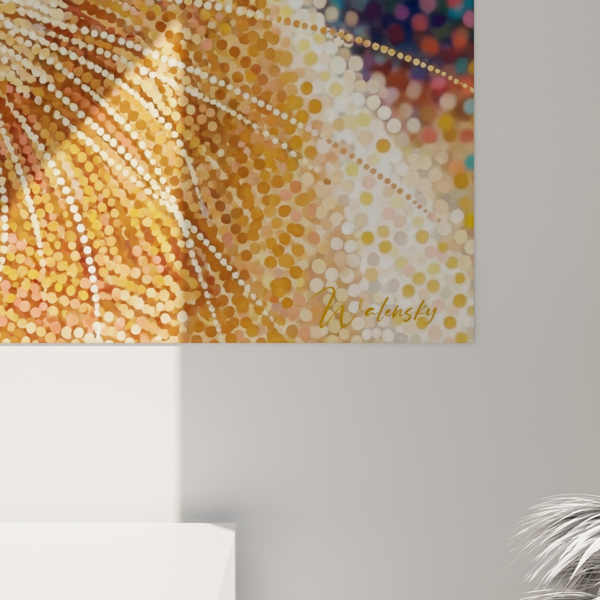Übersichtsansicht Meerschweinchen-Gemälde farbiger Pointillismus moderne Inneneinrichtung