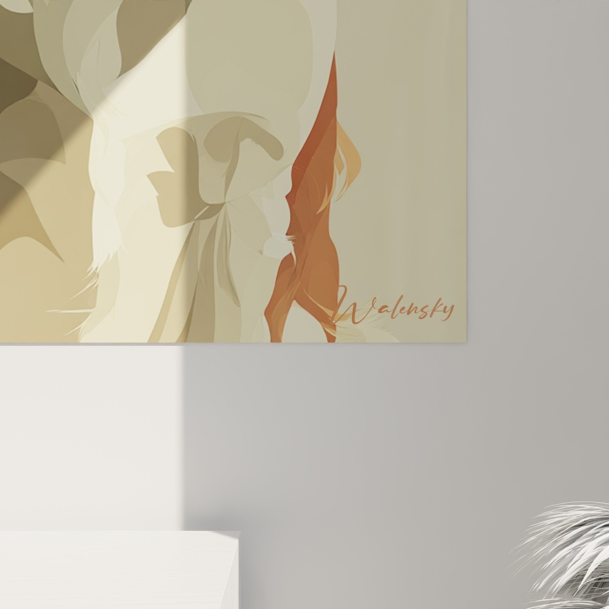 Vue ensemble tableau cocker americain salon decoration art canin moderne portrait chien stylise