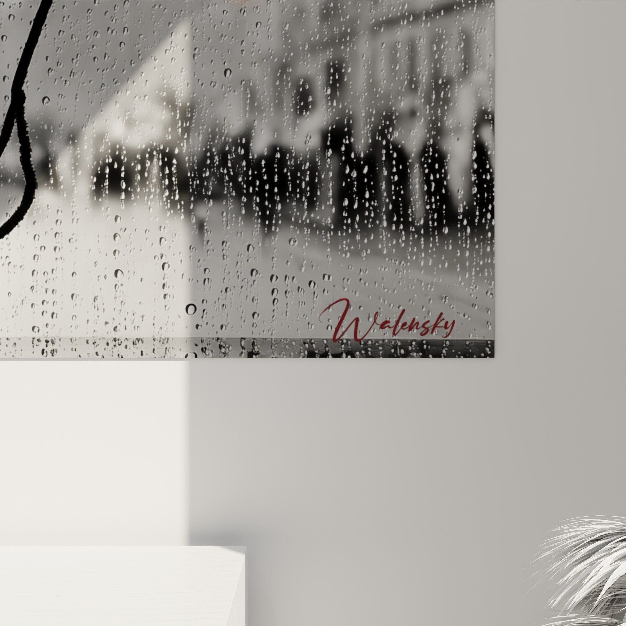 vue ensemble tableau coquelicot tasse vapeur fond pluvieux decoration interieure style contemporain