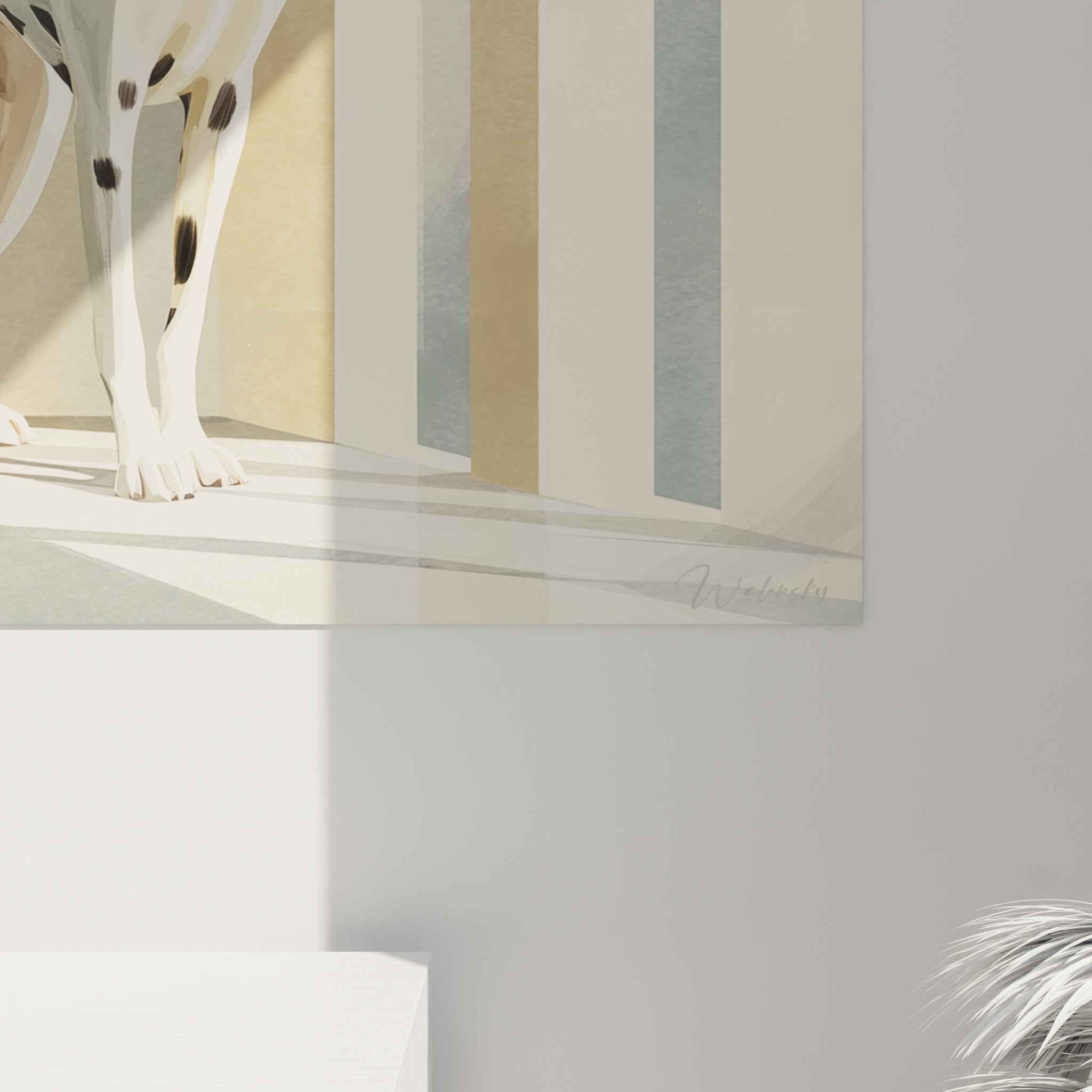Vue ensemble tableau dalmatien architecture geometrique decoration interieur moderne epure