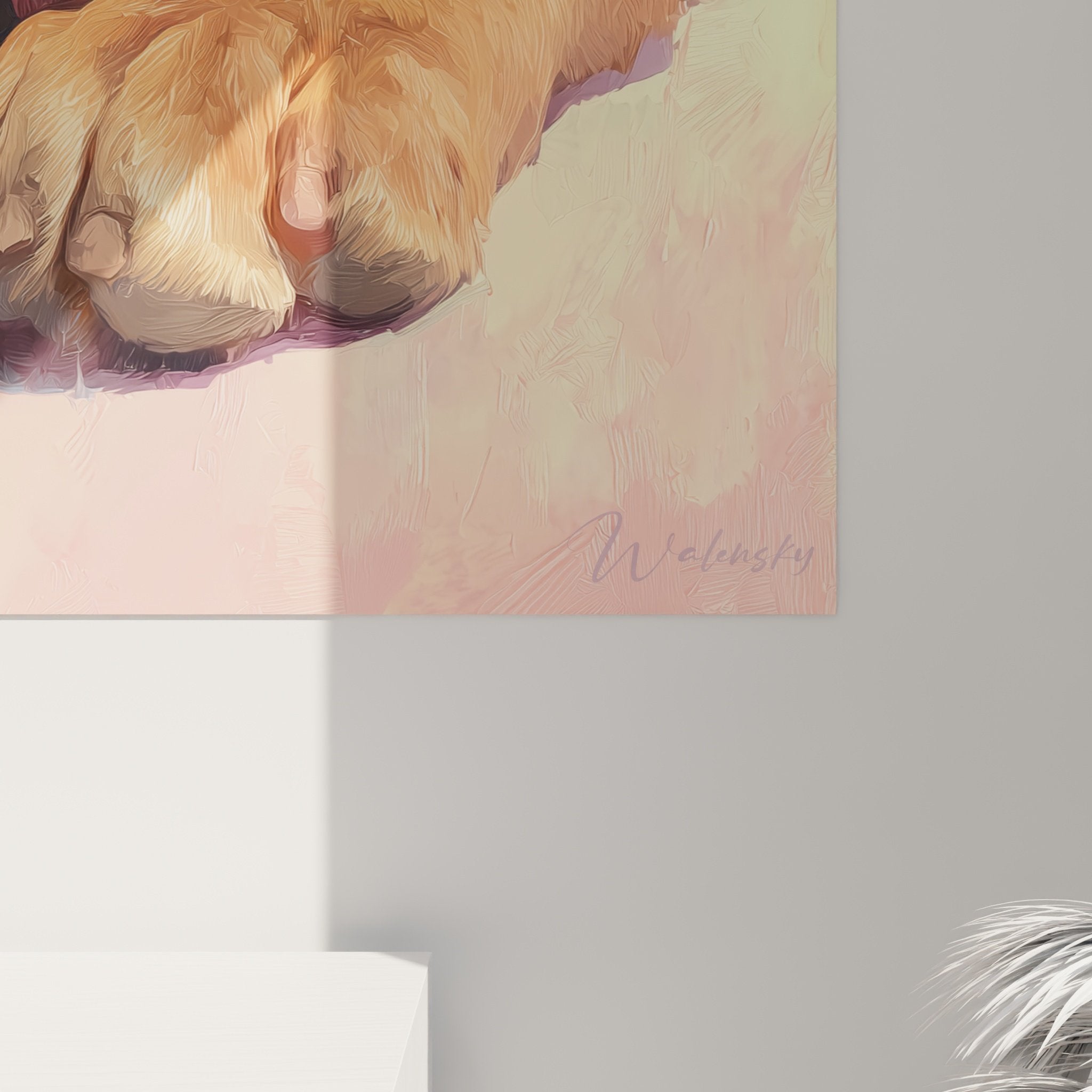 Vue ensemble tableau Dogue de Bordeaux decoration interieure palette couleurs douces