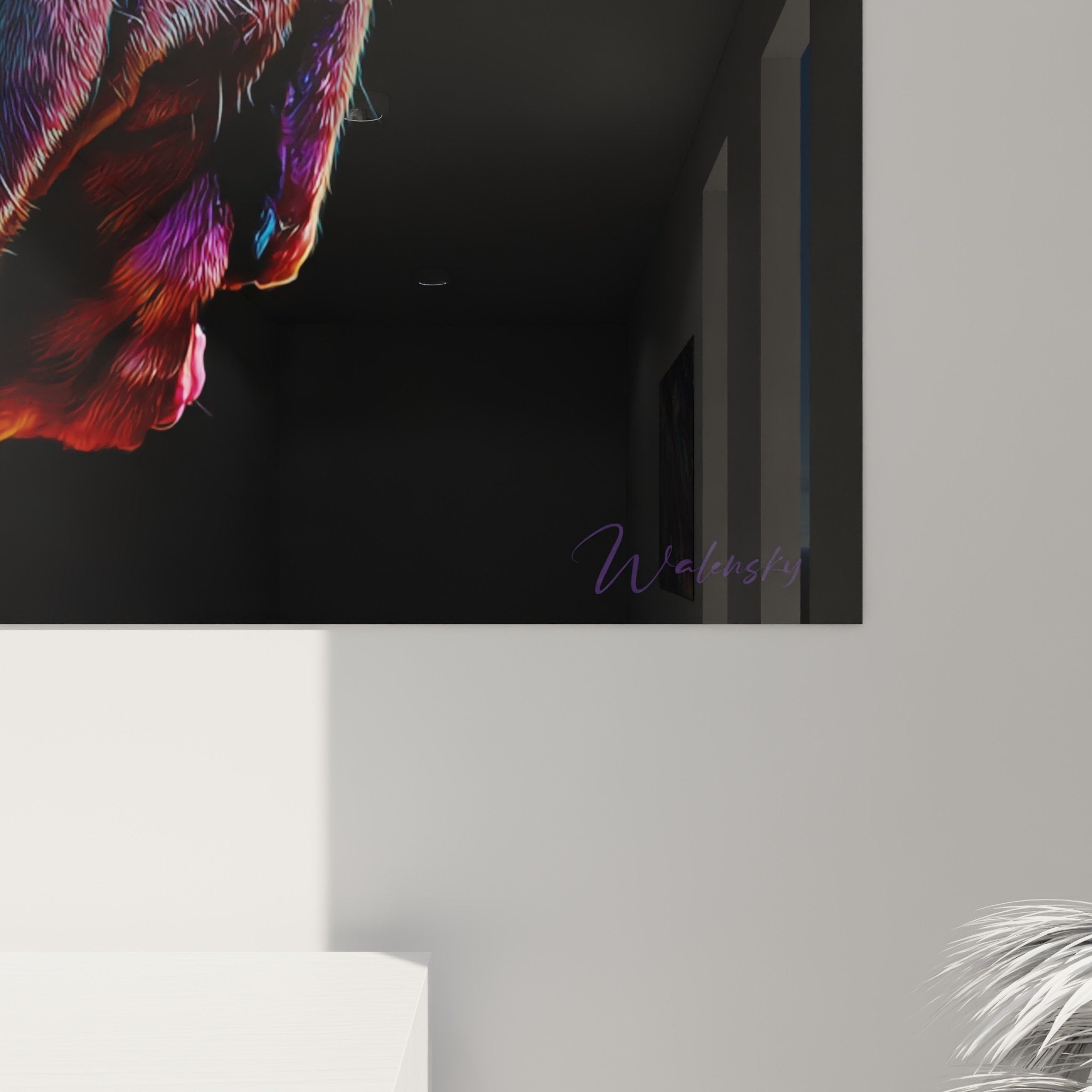 Vue ensemble tableau Dogue de Bordeaux multicolore décoration intérieur moderne mur blanc