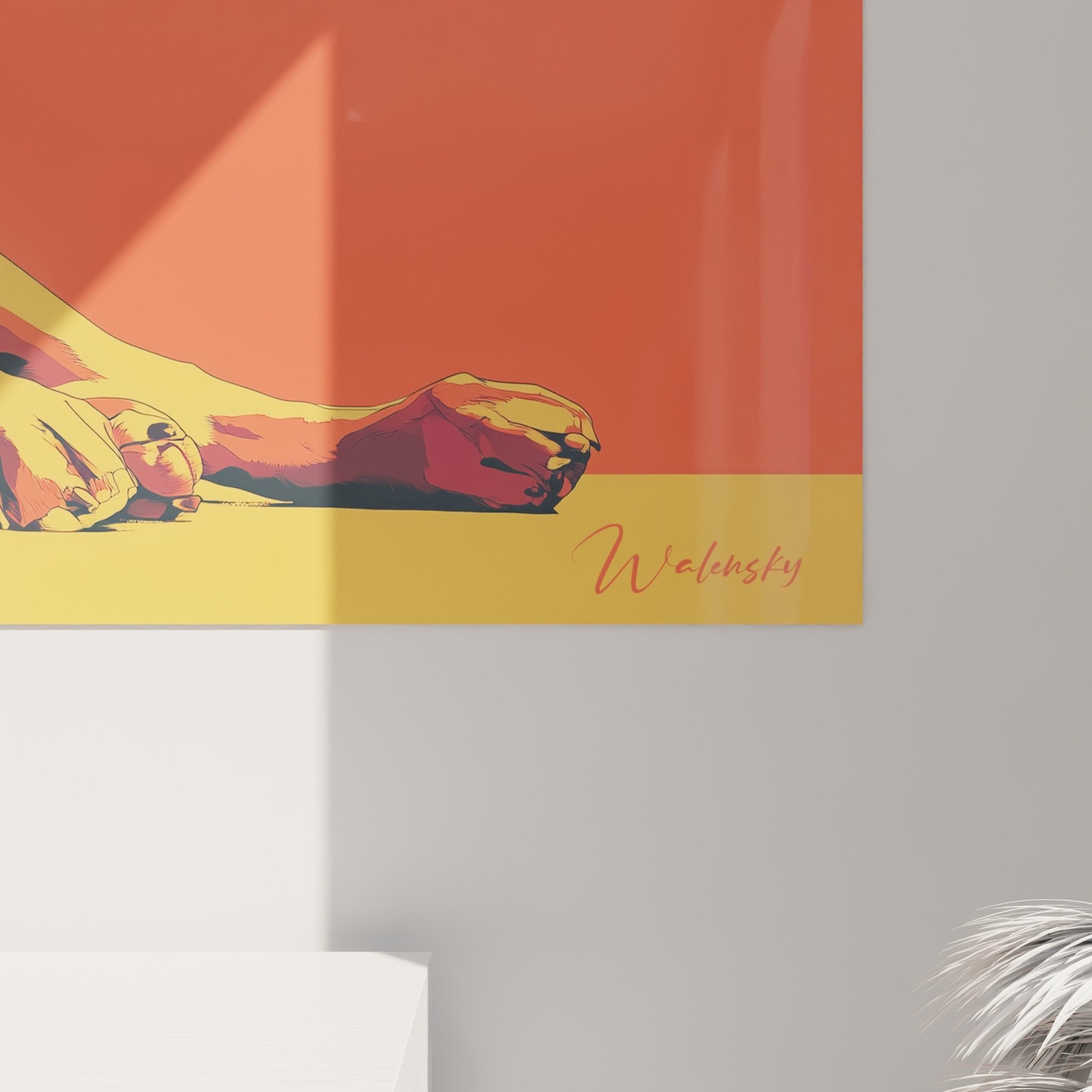 Überblick Gemälde Bordeaux-Dogge rot dominierend zeitgenössische dekorative Wandkunst