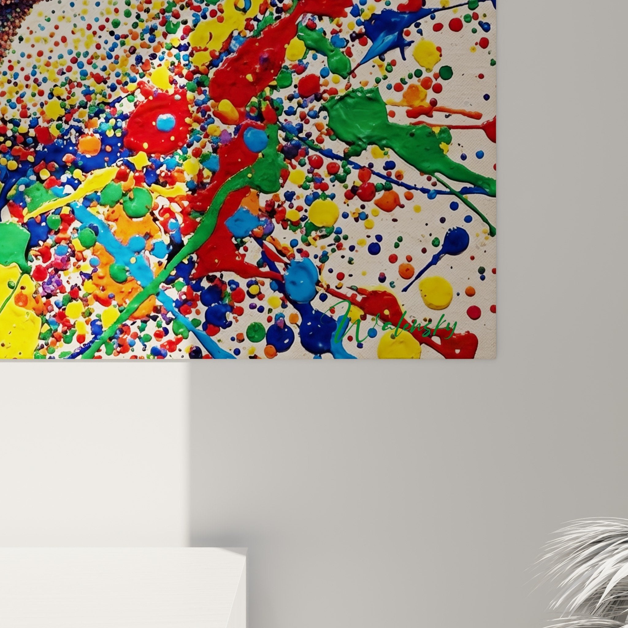 Gesamtansicht Schnecken-Kunstwerk chromatische Explosion moderne zeitgenössische Inneneinrichtung
