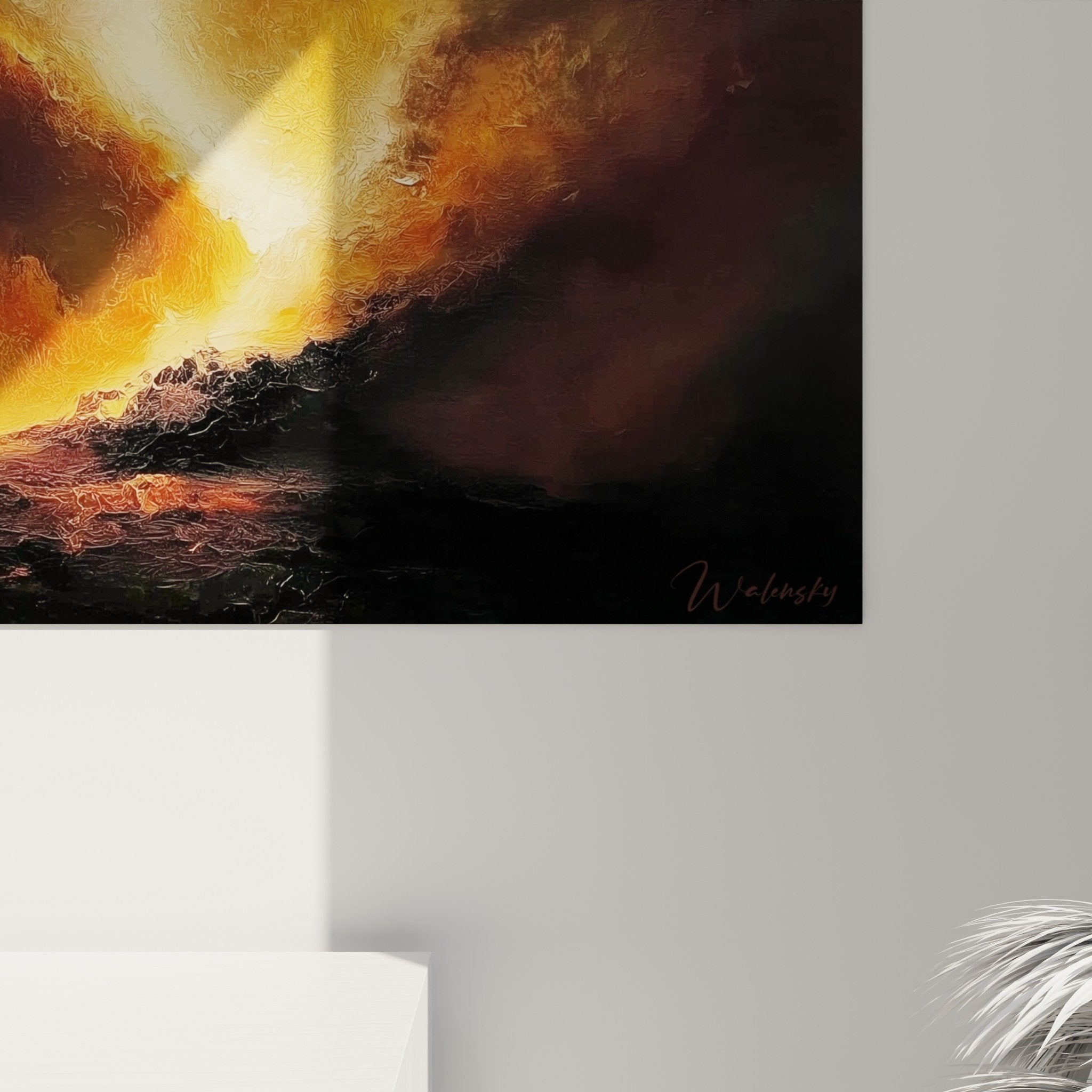 Gesamtansicht Himmelexplosion Kunstwerk Wohnzimmer Dekoration Feng Shui Süden Feuer
