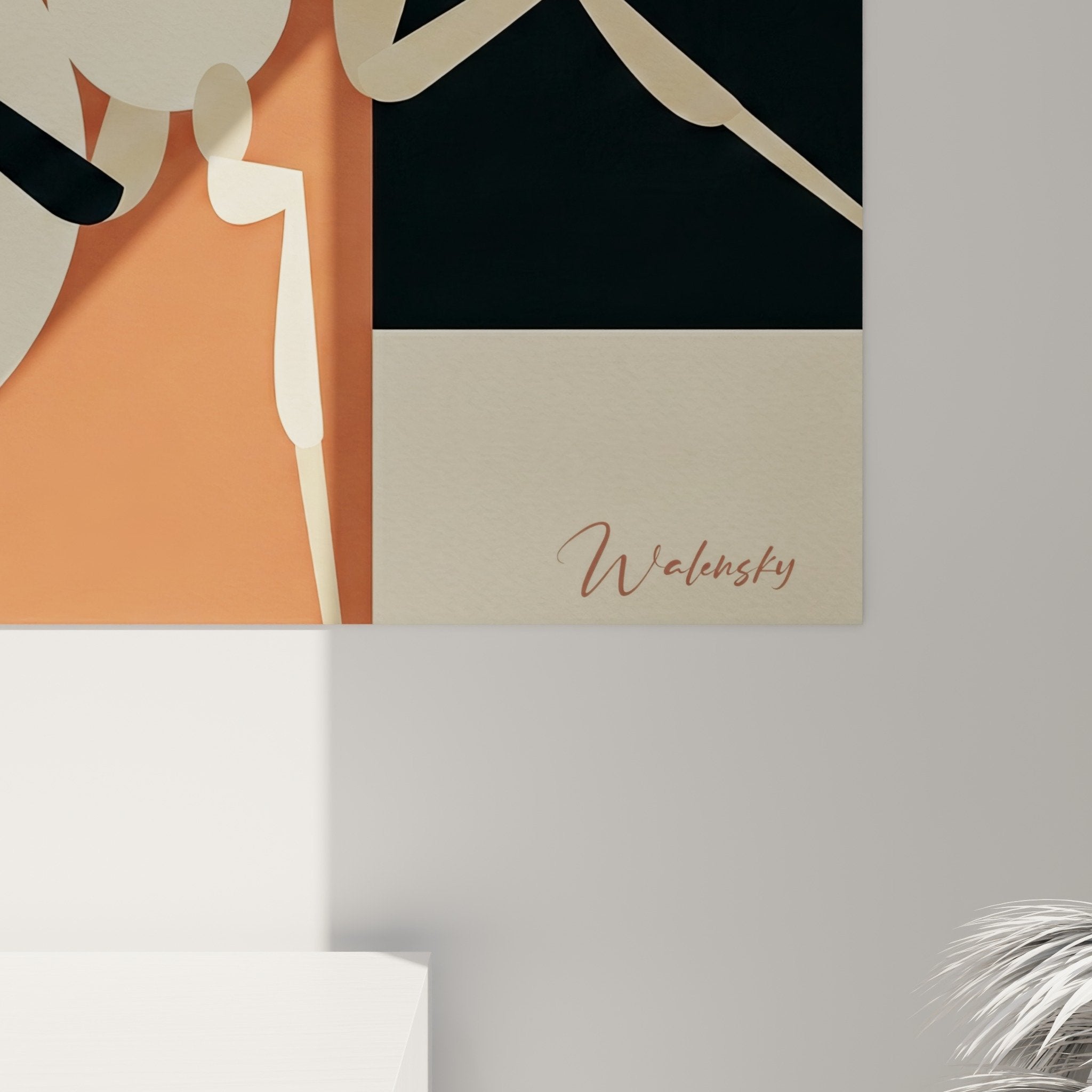 Overall view of ants artwork limited edition geometric tile pattern warm tones interior decoration