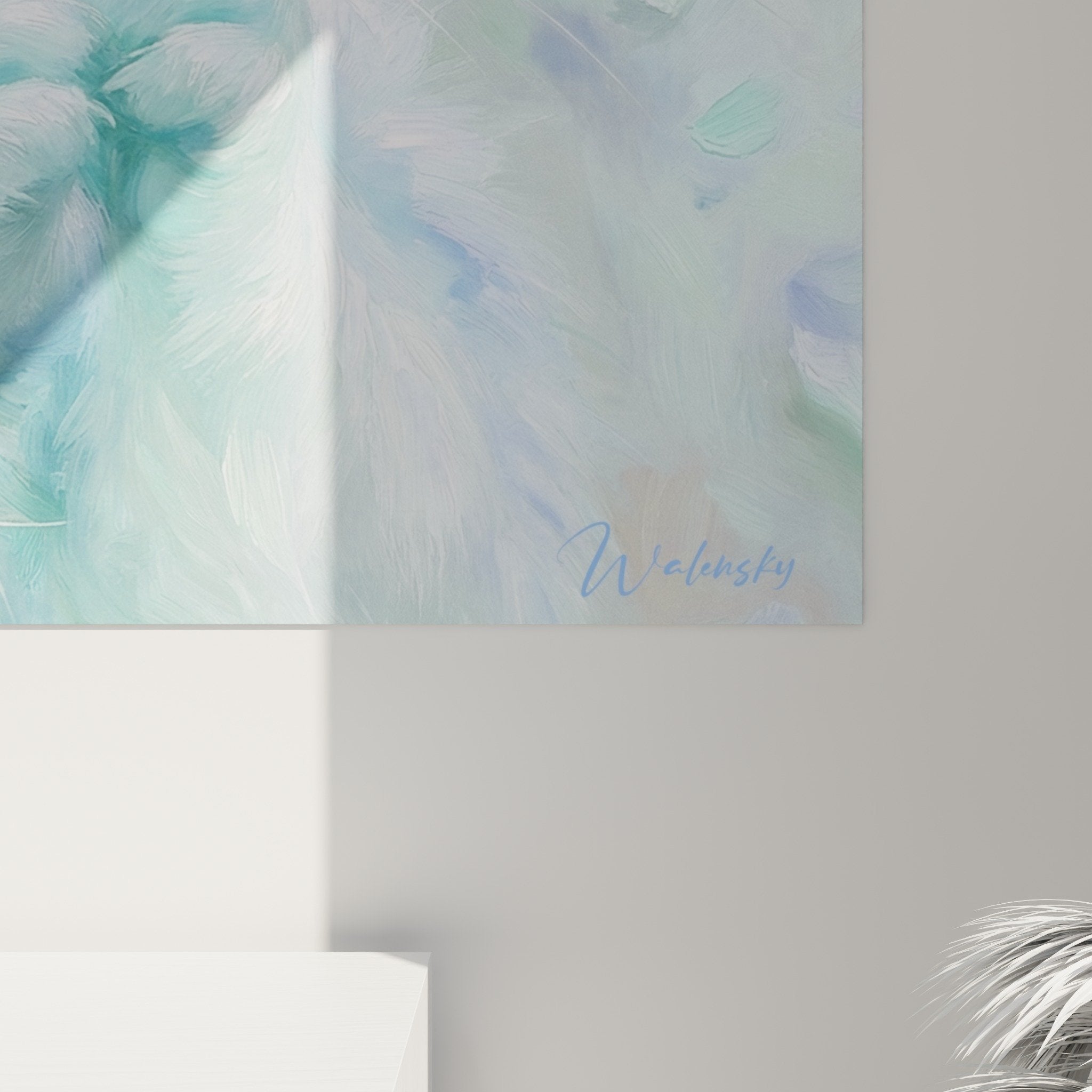 hamster blue pastel wall art aquatic style artistic print rodent mural decoration