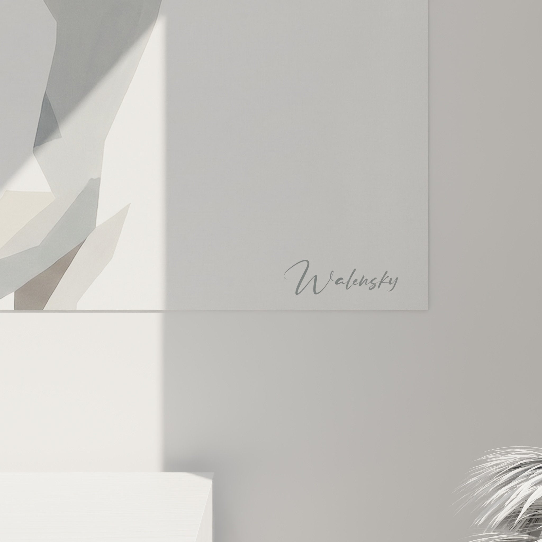 Vue ensemble tableau décoratif jack russel terrier art géométrique mural style contemporain polygonal coloré