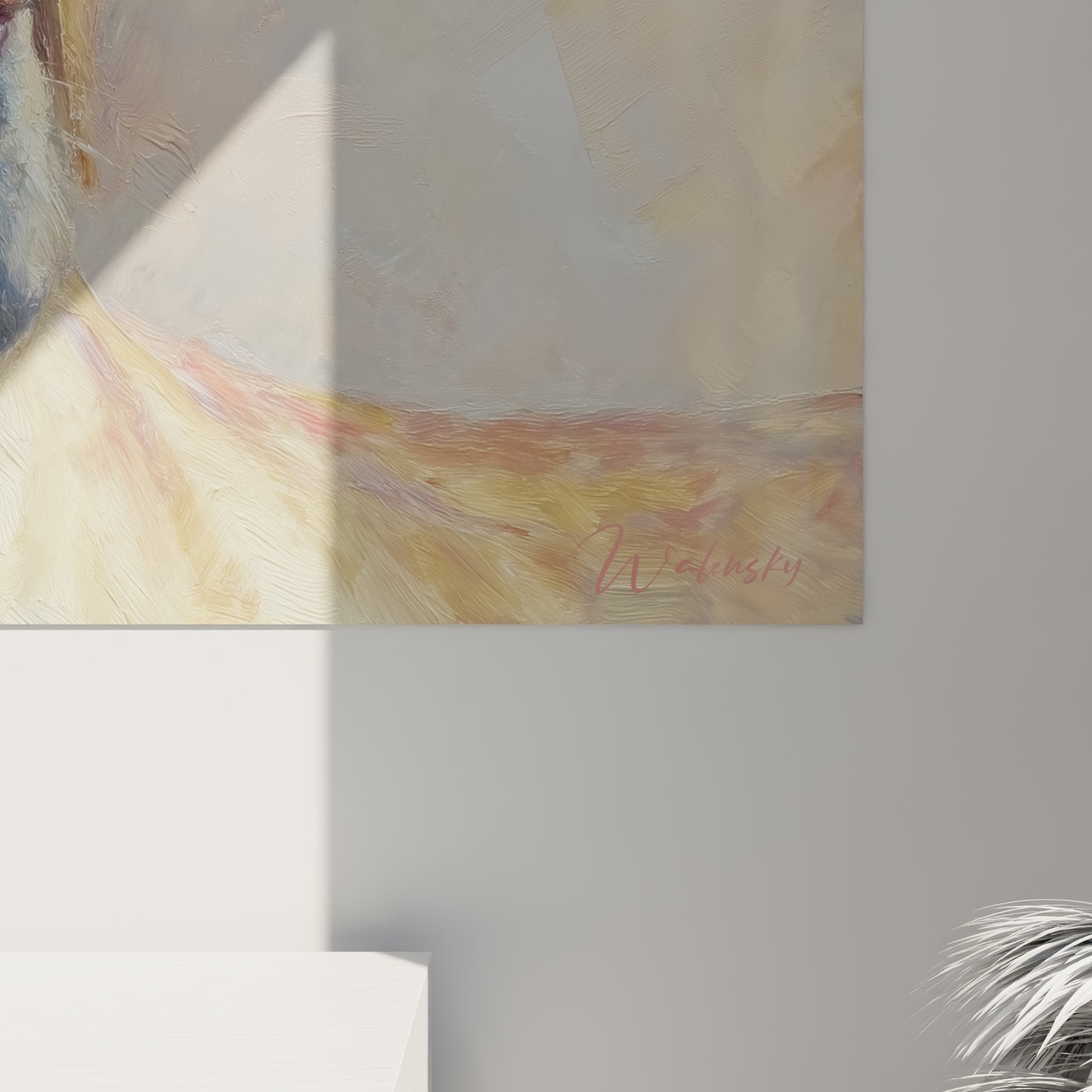 Vue ensemble portrait Labrador retriever dore decoration interieur moderne tableau mural harmonieux