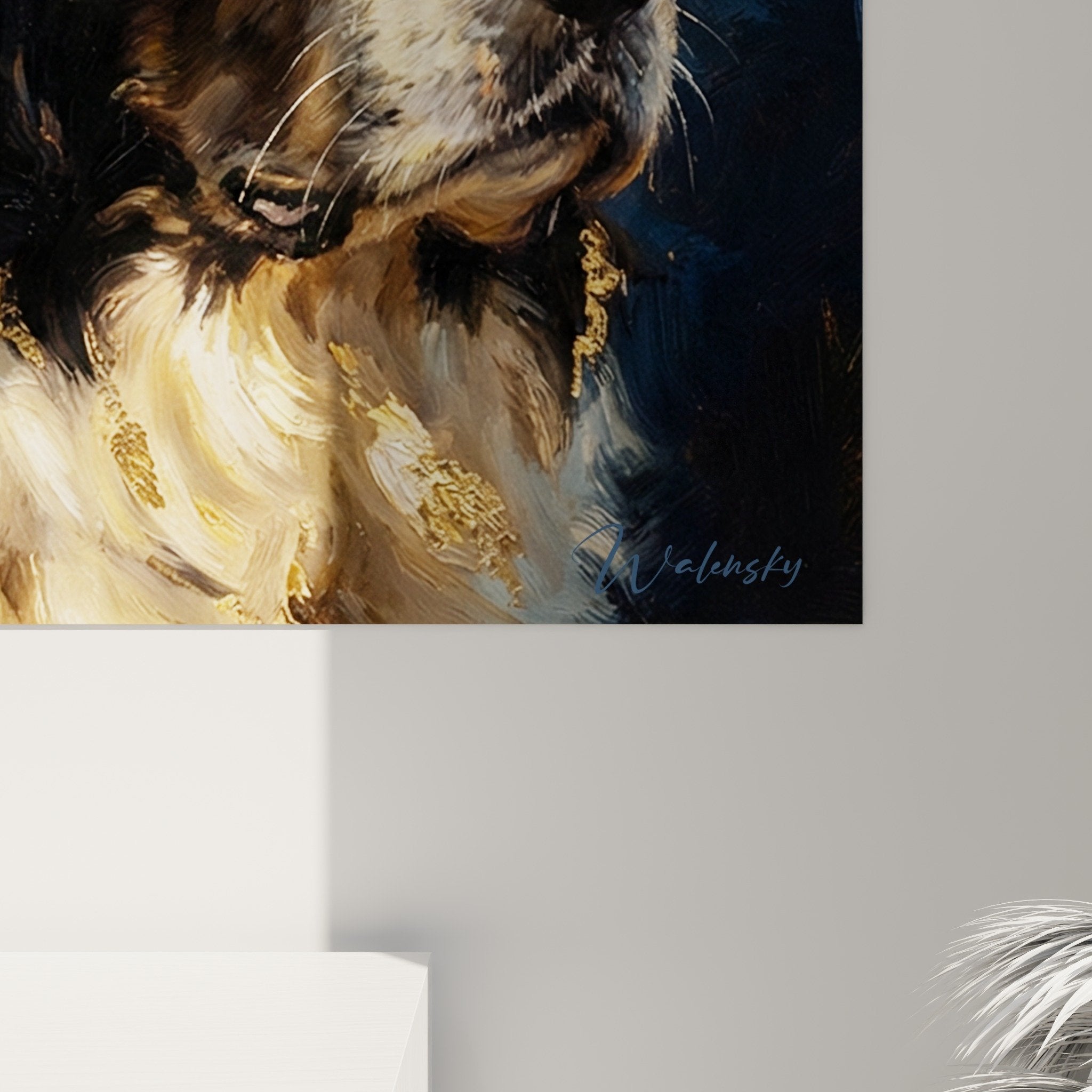 landseer painting overall view interior decoration aristocratic dog portrait