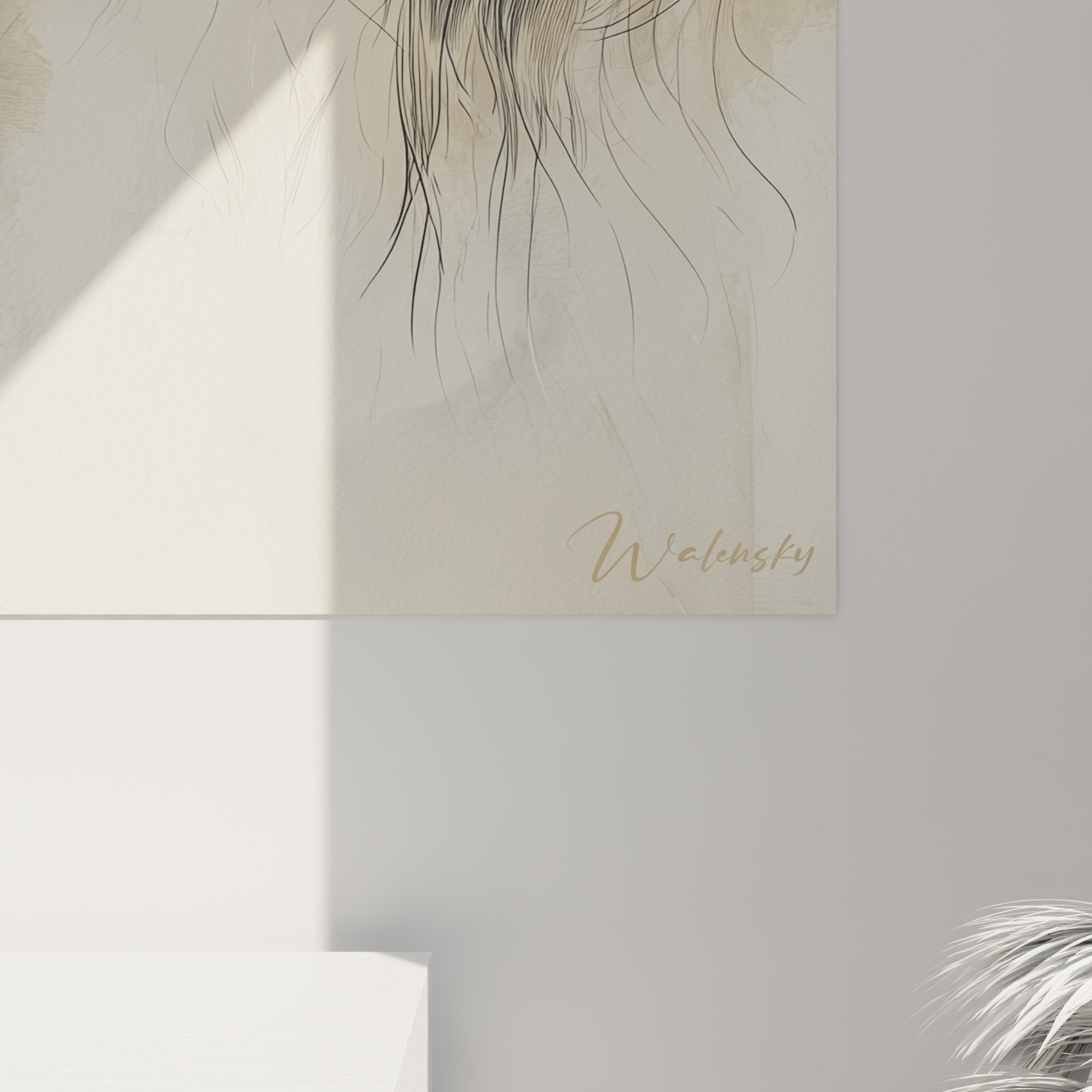 Vue ensemble tableau Levrier Afghan, cadre elegant, portrait animalier tons naturels