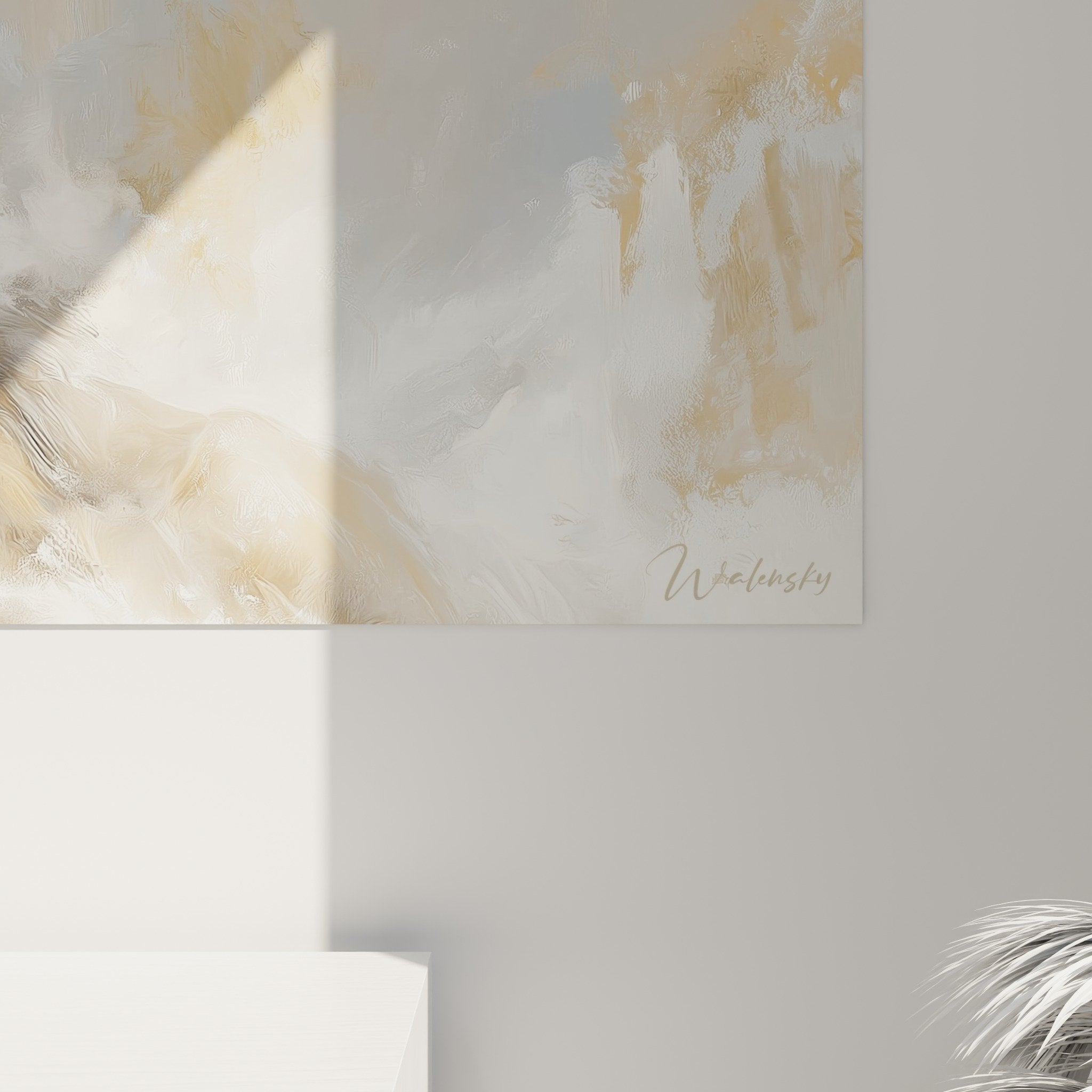 lion wall art print soft beige tones contemporary mural decoration soothing animal artwork