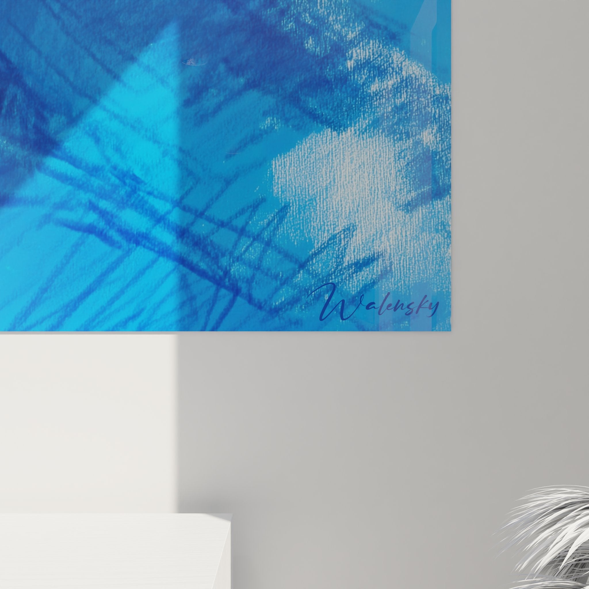 Vue ensemble tableau montagne bleue art mural décoratif paysage alpin moderne