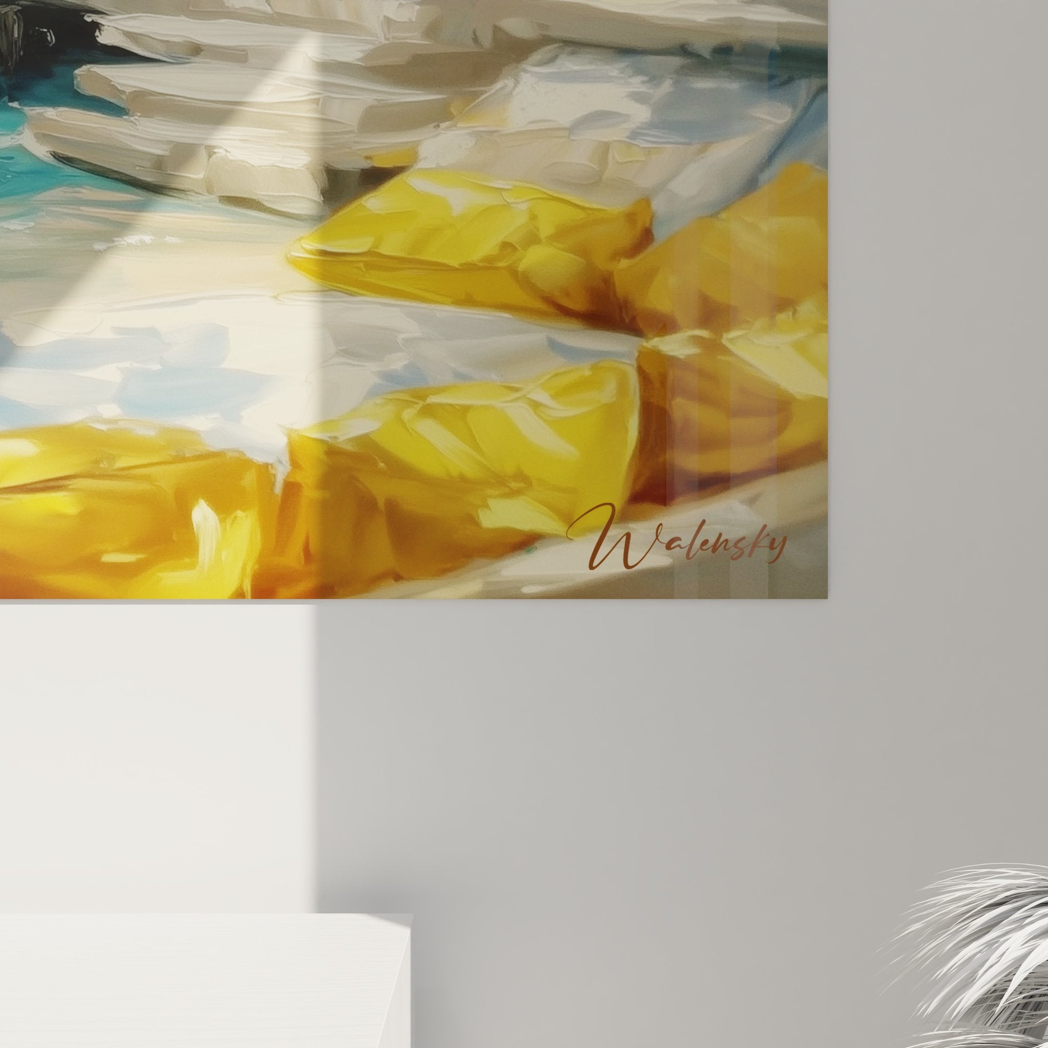 Vue ensemble tableau mural bar de plage méditerranéen décoration côtière turquoise style tropical moderne