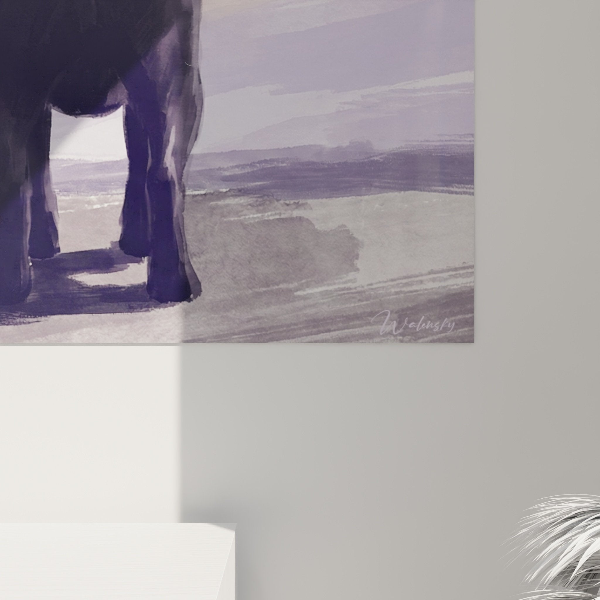 Complete view wall art dog contemplation twilight horizon Jack Russell Terrier decor