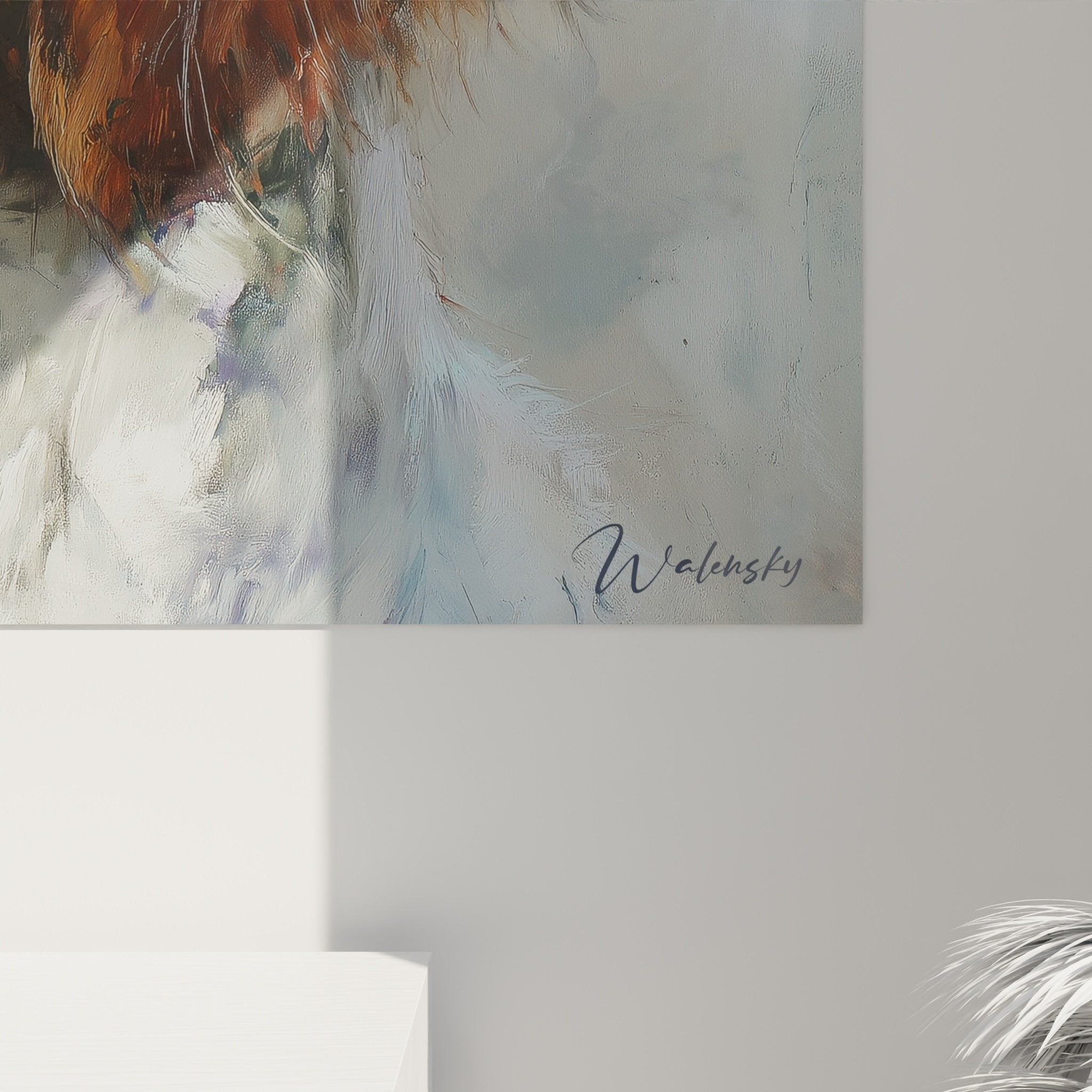 Vista d'insieme quadro murale spaniel bretone ritratto artistico decorazione interiore calda