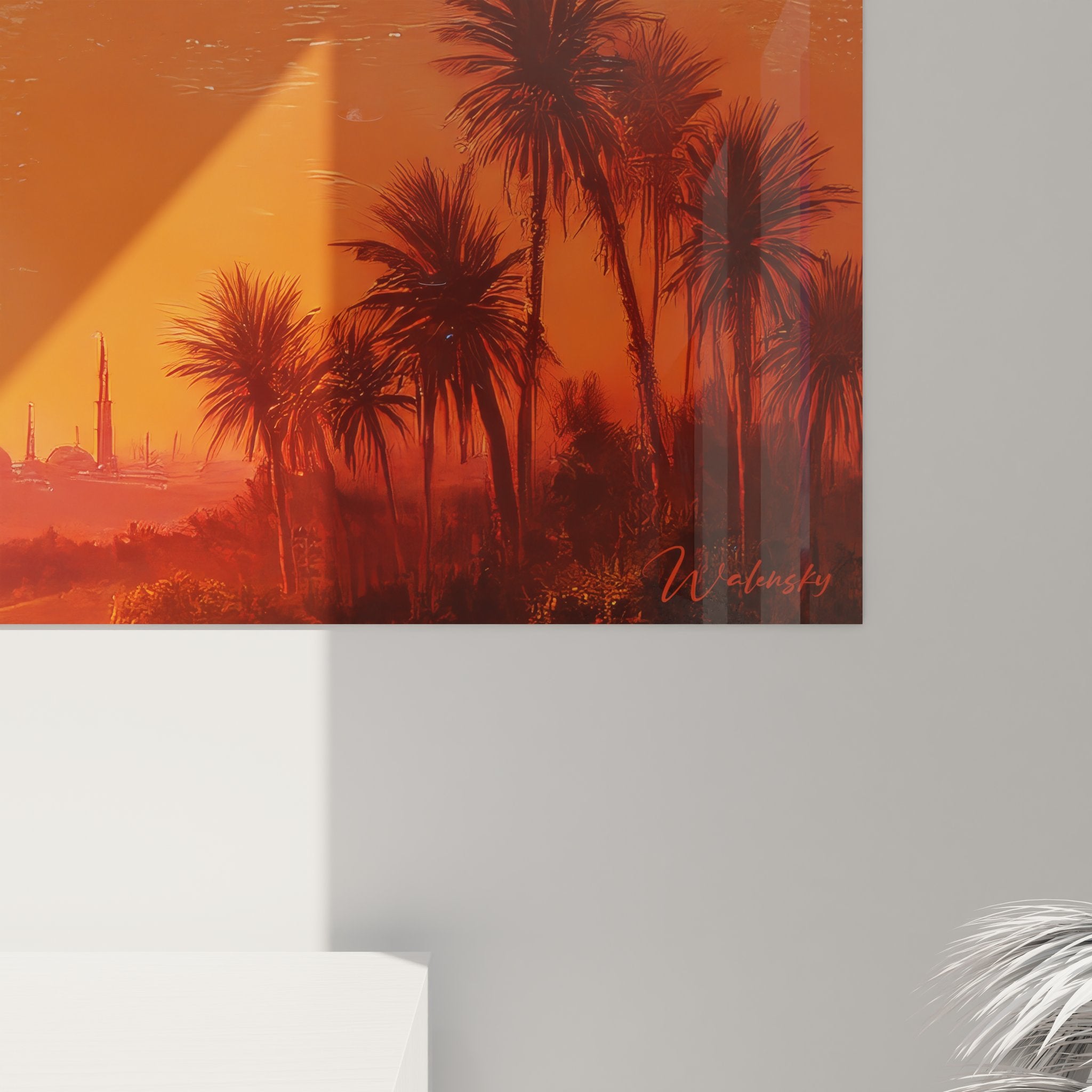 Vue ensemble tableau mural Istanbul coucher soleil décoration désert