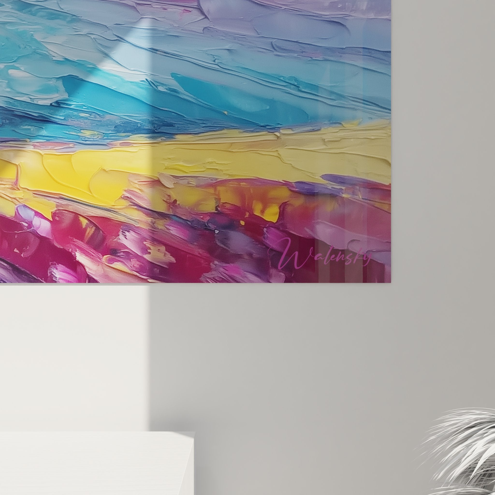 Vue ensemble tableau mural Provence, composition paysage orageux coloré, décoration murale contemporaine