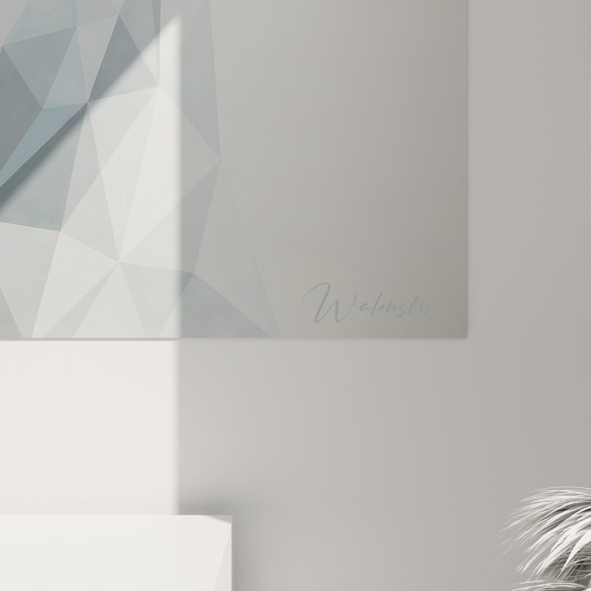 Gesamtansicht geometrisches Eisbär-Wandbild moderne Inneneinrichtung Dekoration