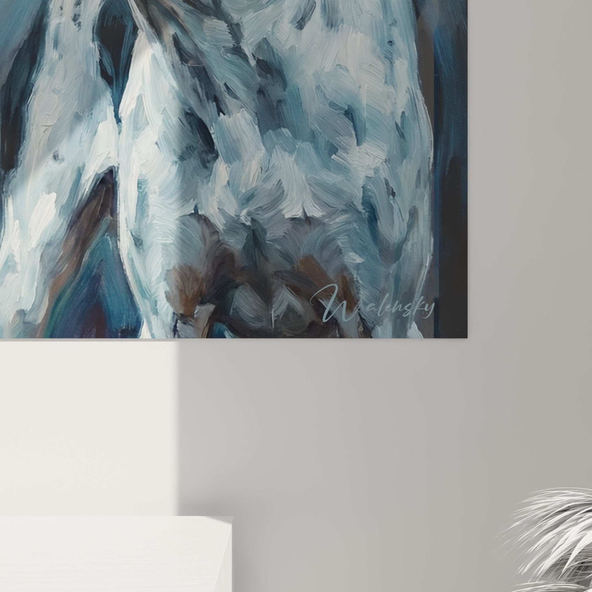 vista d'insieme quadro pointer inglese duo cani salotto decorazione murale arte animalista