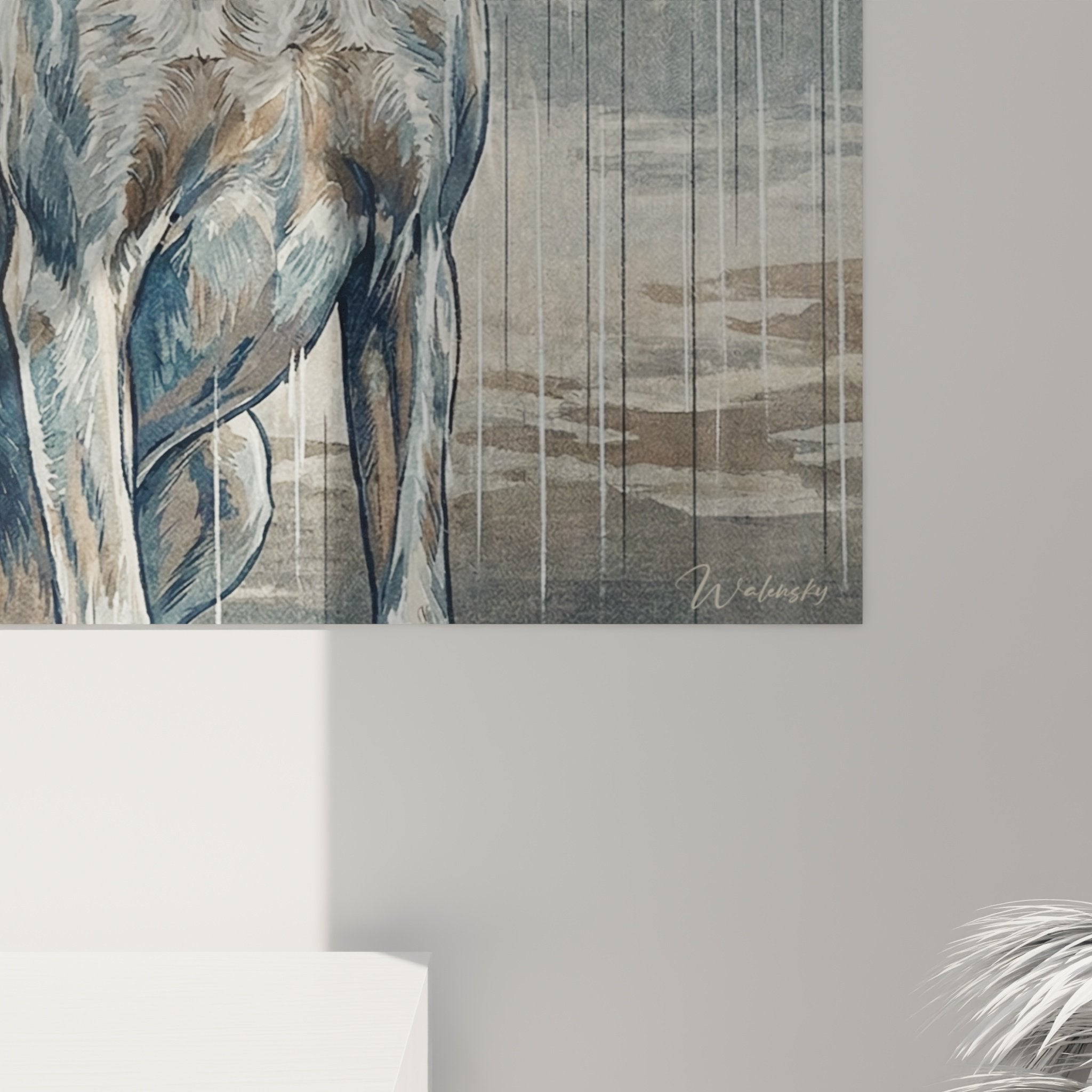 Vista complessiva quadro stile inglese contemplazione pioggia decorazione murale