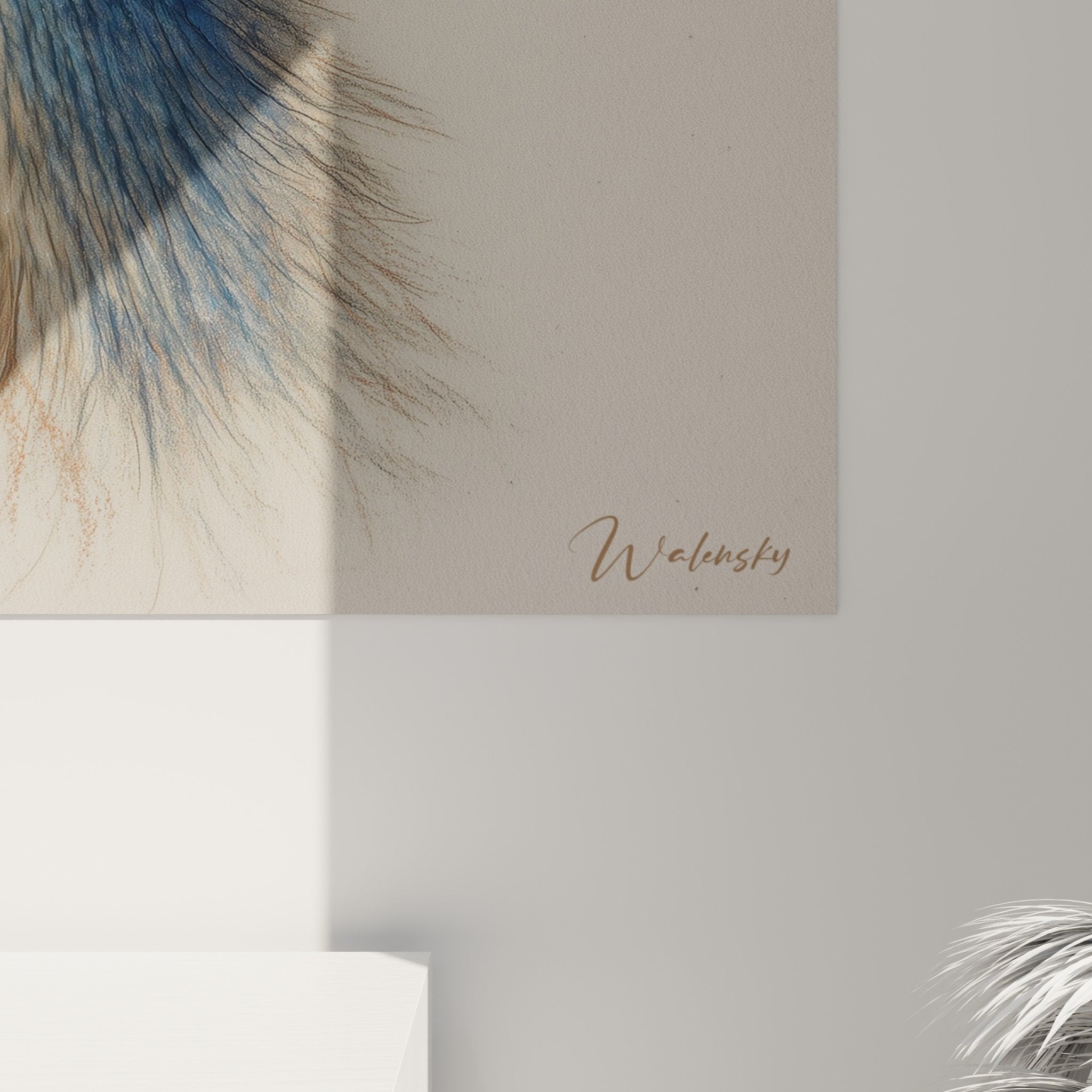 vue ensemble tableau portrait autruche decoration interieur style naturel art mural oiseau