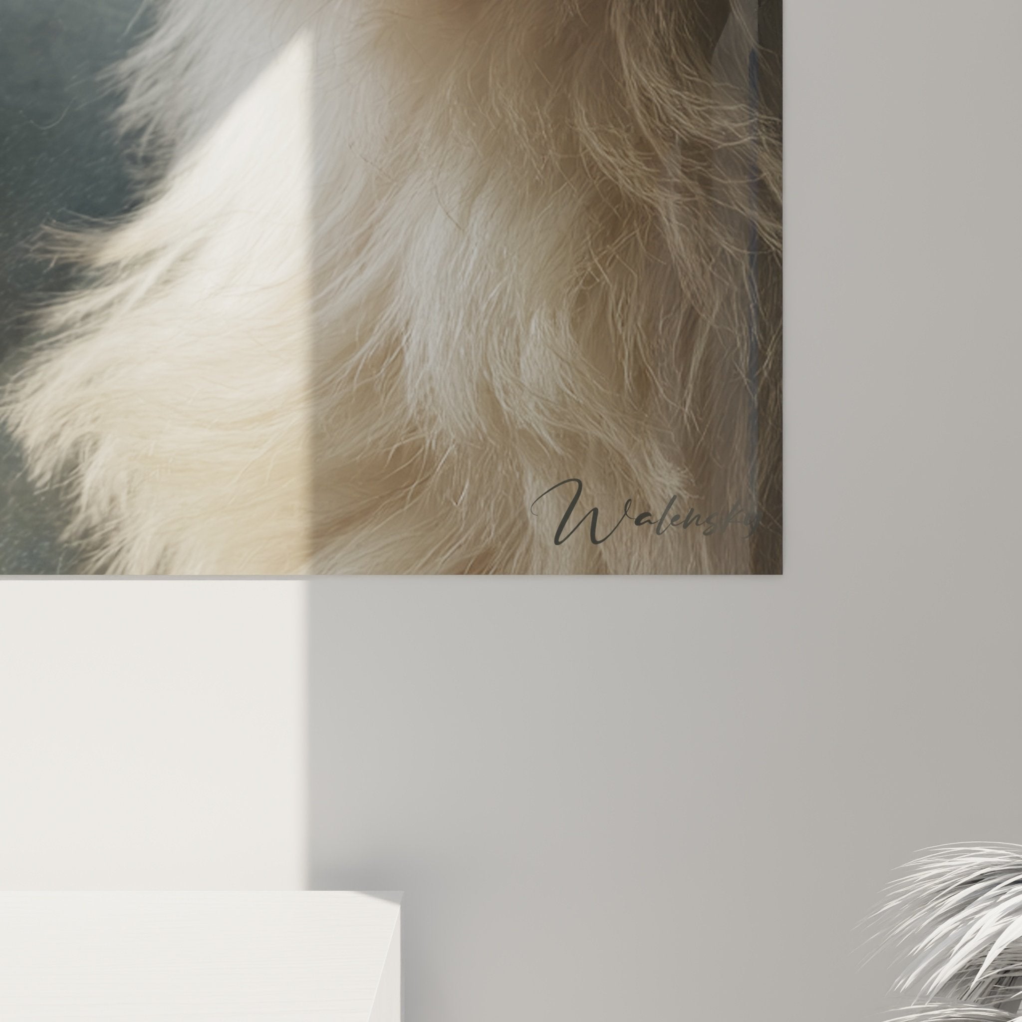 Vue ensemble tableau Cairn Terrier portrait canin decoration murale tons naturels beiges