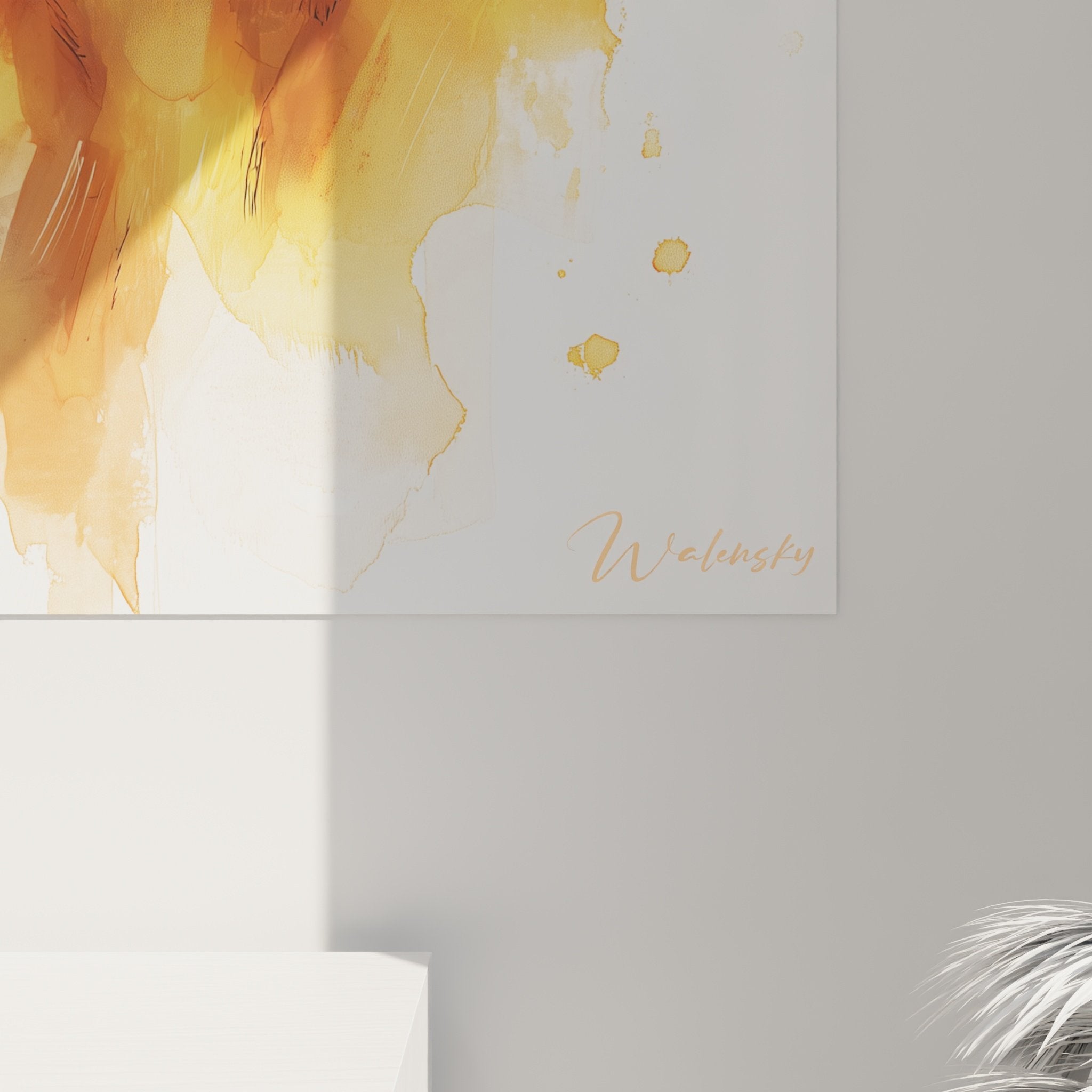 Vue ensemble tableau Rhodesian Ridgeback aquarelle couleurs chaudes décoration intérieur moderne