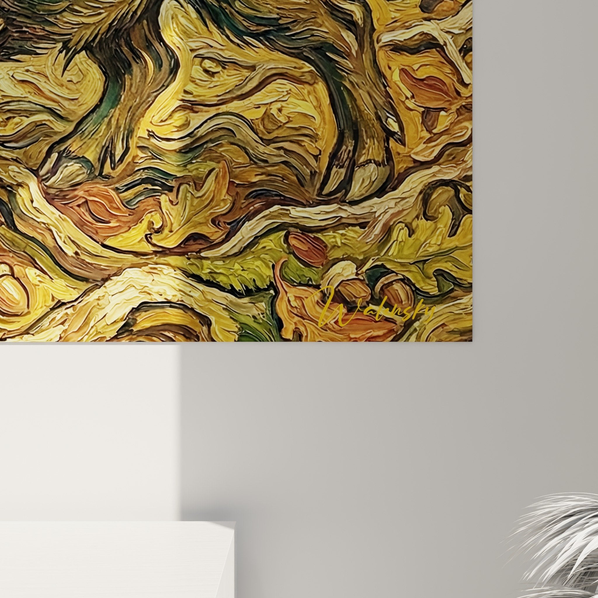 Overview wild boar post-impressionist painting wall art interior artistic decoration
