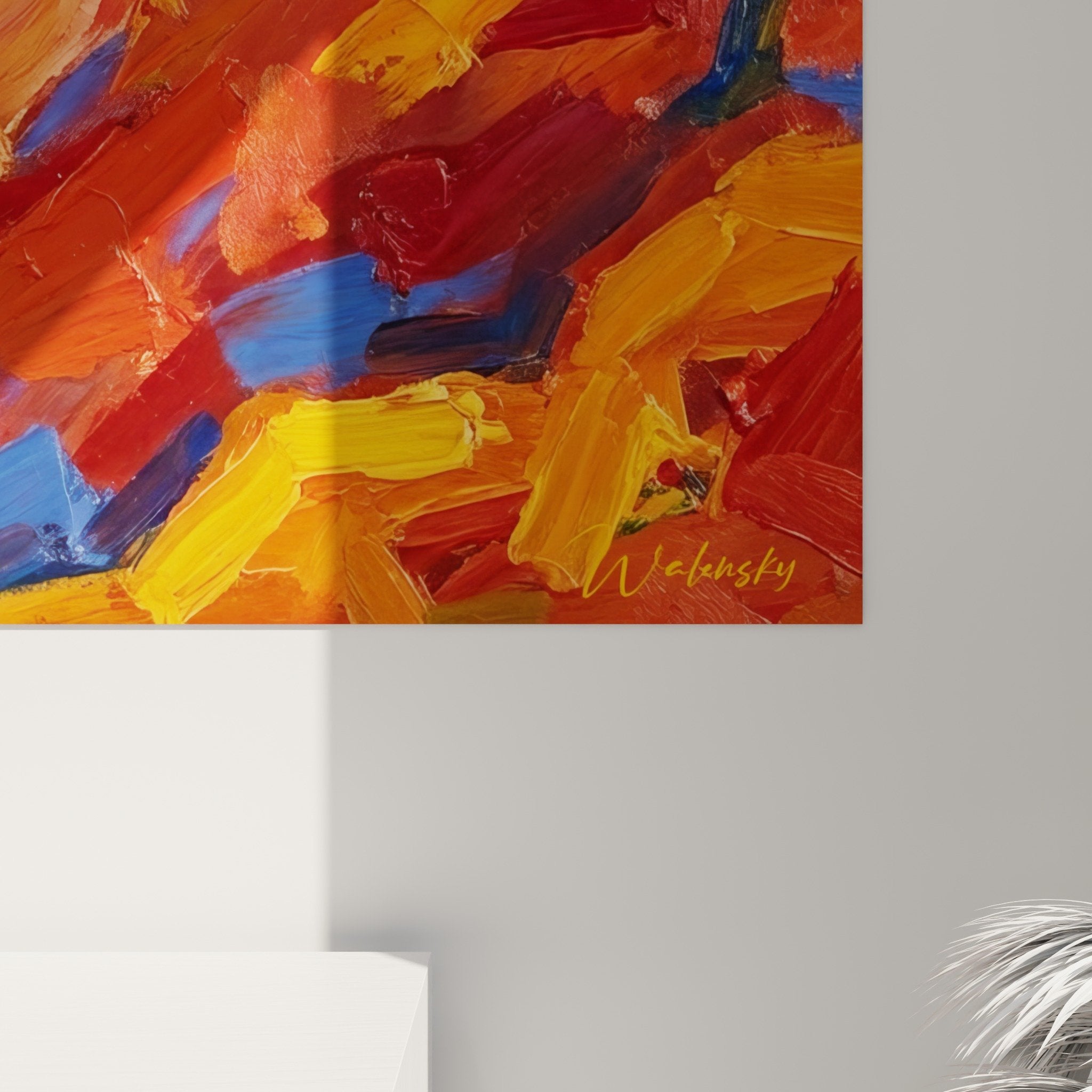 vue ensemble tableau scorpion mural art moderne decoration interieure style expressionniste