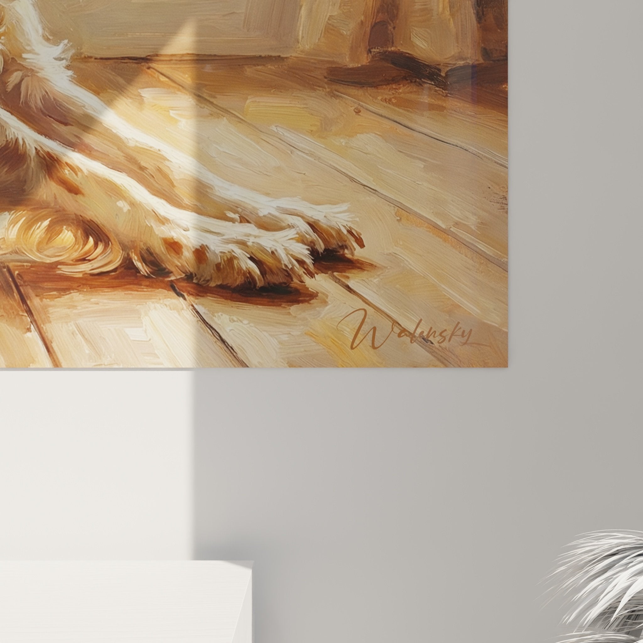 tableau mural setter anglais etirement matinal decoration interieur style chaleureux naturel