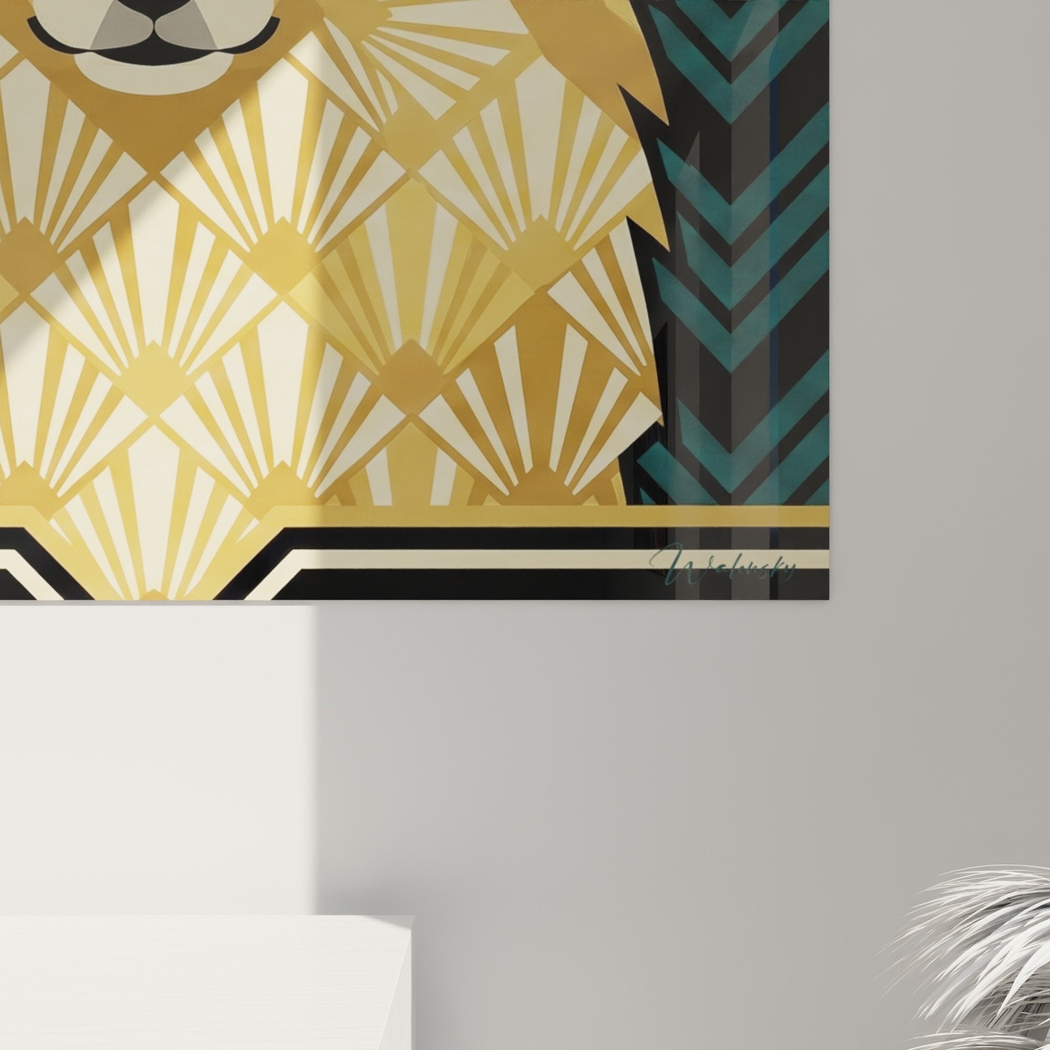 Vue ensemble tableau mural Spitz Pomeranien Art Deco decoration interieur