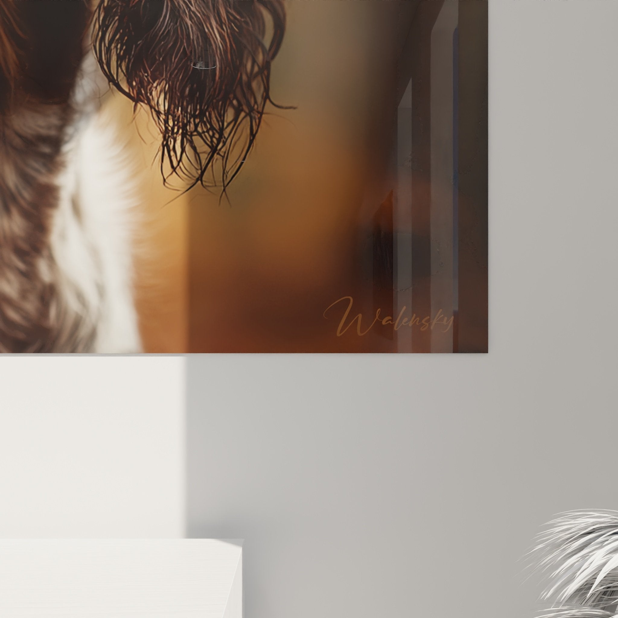 Vue ensemble tableau Springer Anglais décoration intérieur style campagne chic lumière naturelle