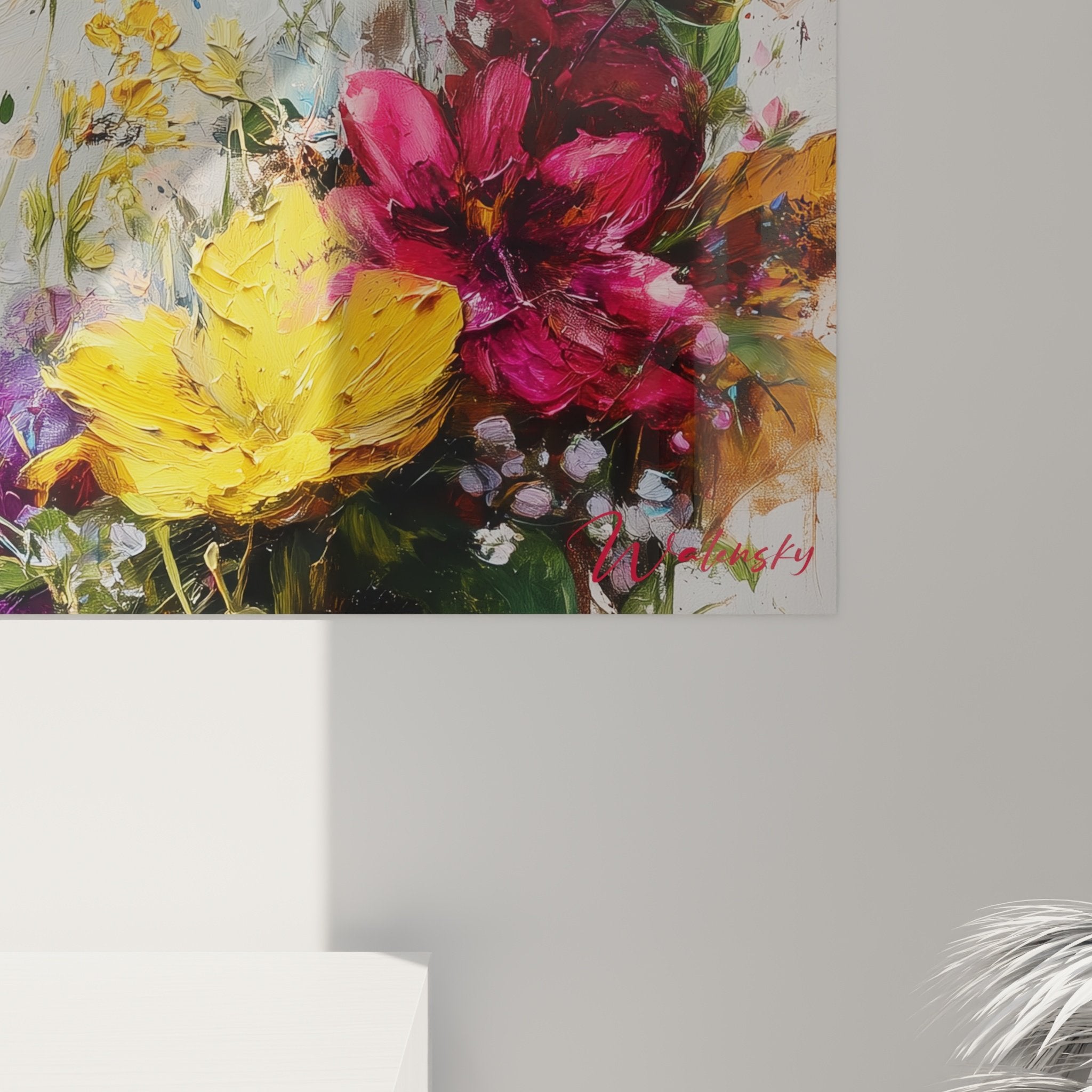 Vue d'ensemble du tableau portrait Springer Anglais dans un intérieur contemporain élégant