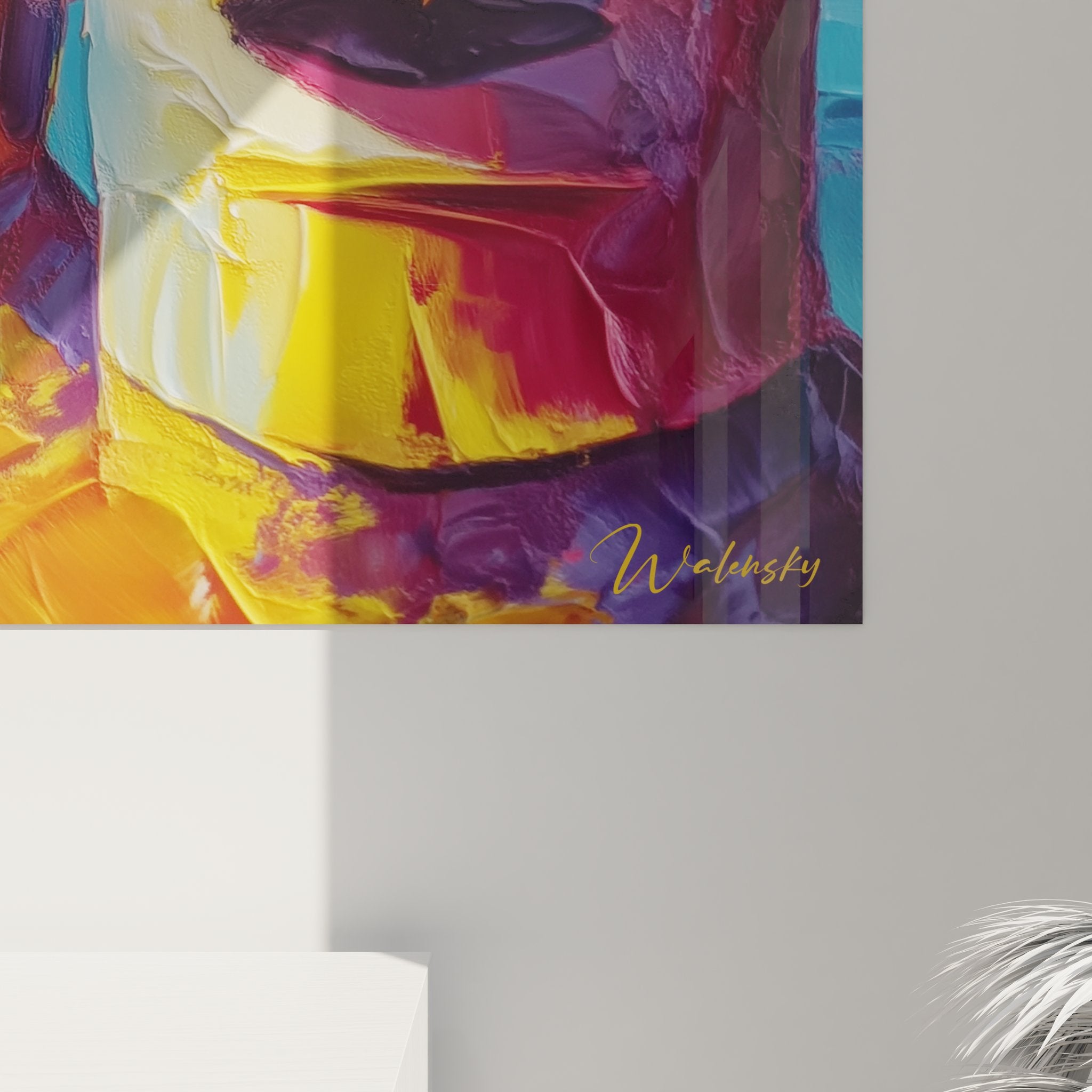 Vue ensemble tableau mural Moai Rapa Nui décoration contemporaine art Polynésie Pacifique