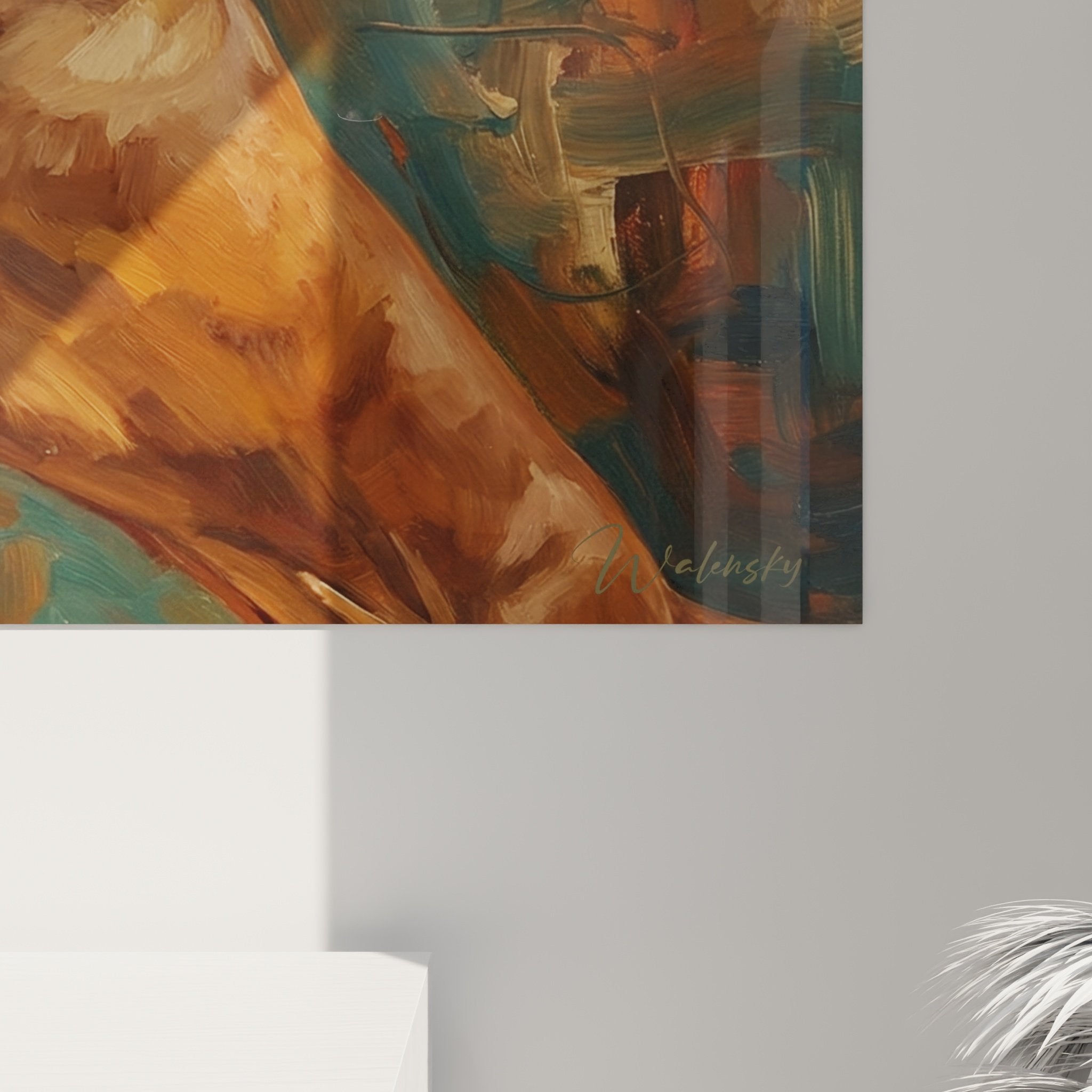 Vue ensemble tableau Vizsla cuisine decoration interieur style contemporain tons chauds