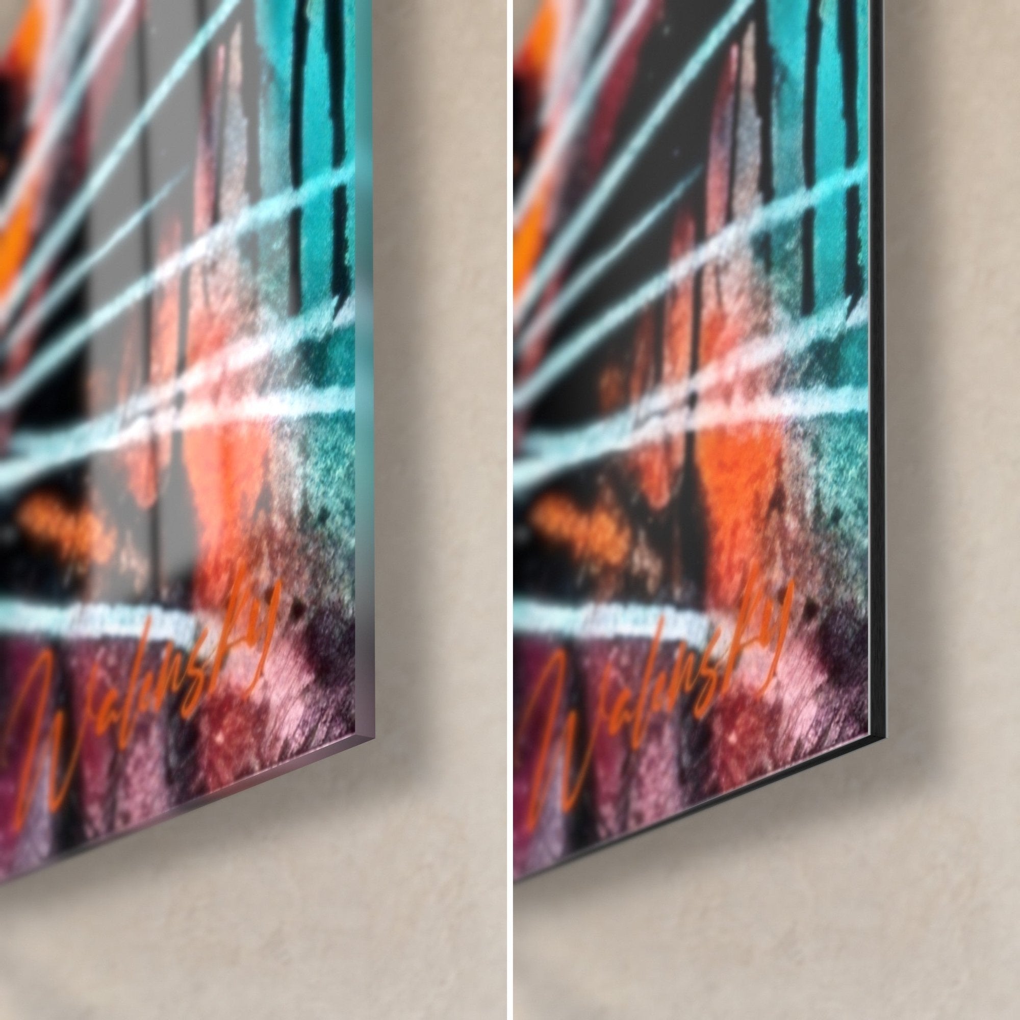Orange Neon Tiger Wall Art - Wild Gaze Street Art