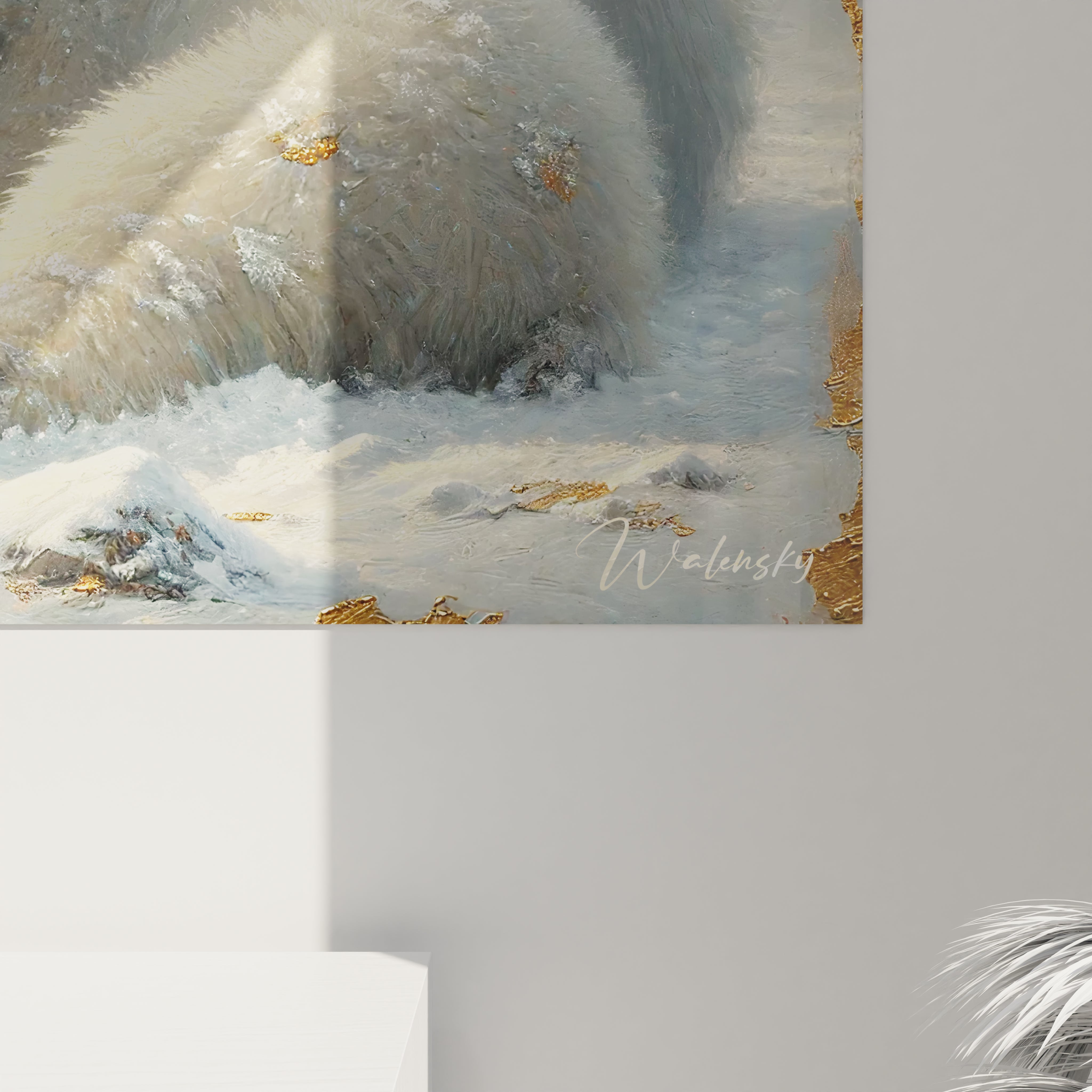 Admirez les détails dorés de ce tableau ours polaire, capturant la beauté du pelage et des paysages glacés. Une œuvre d'art parfaite pour sublimer votre espace de vie.






