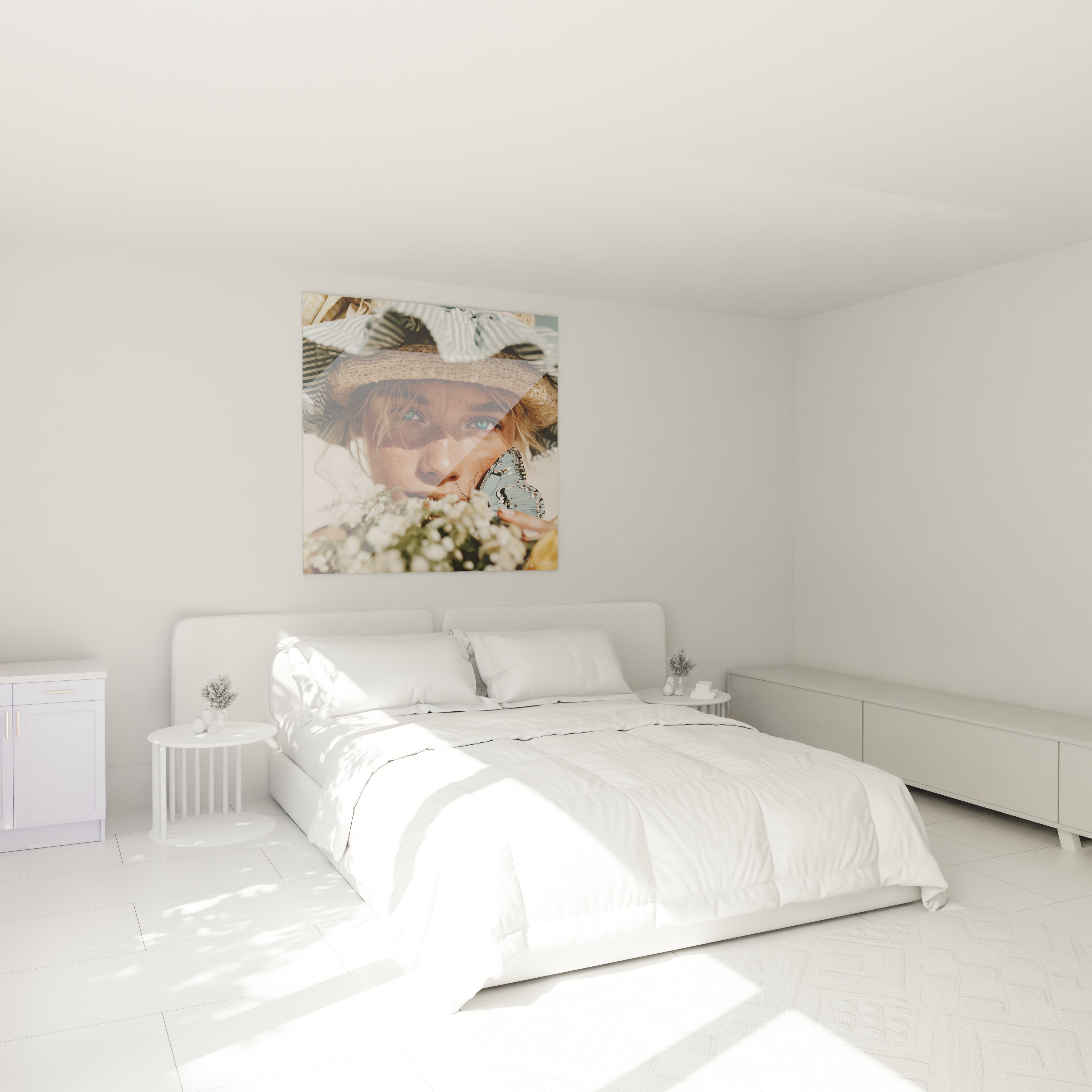 Walensky tableau mural tableau femme papillon grand format sur toile montrant visage de femme avec papillons