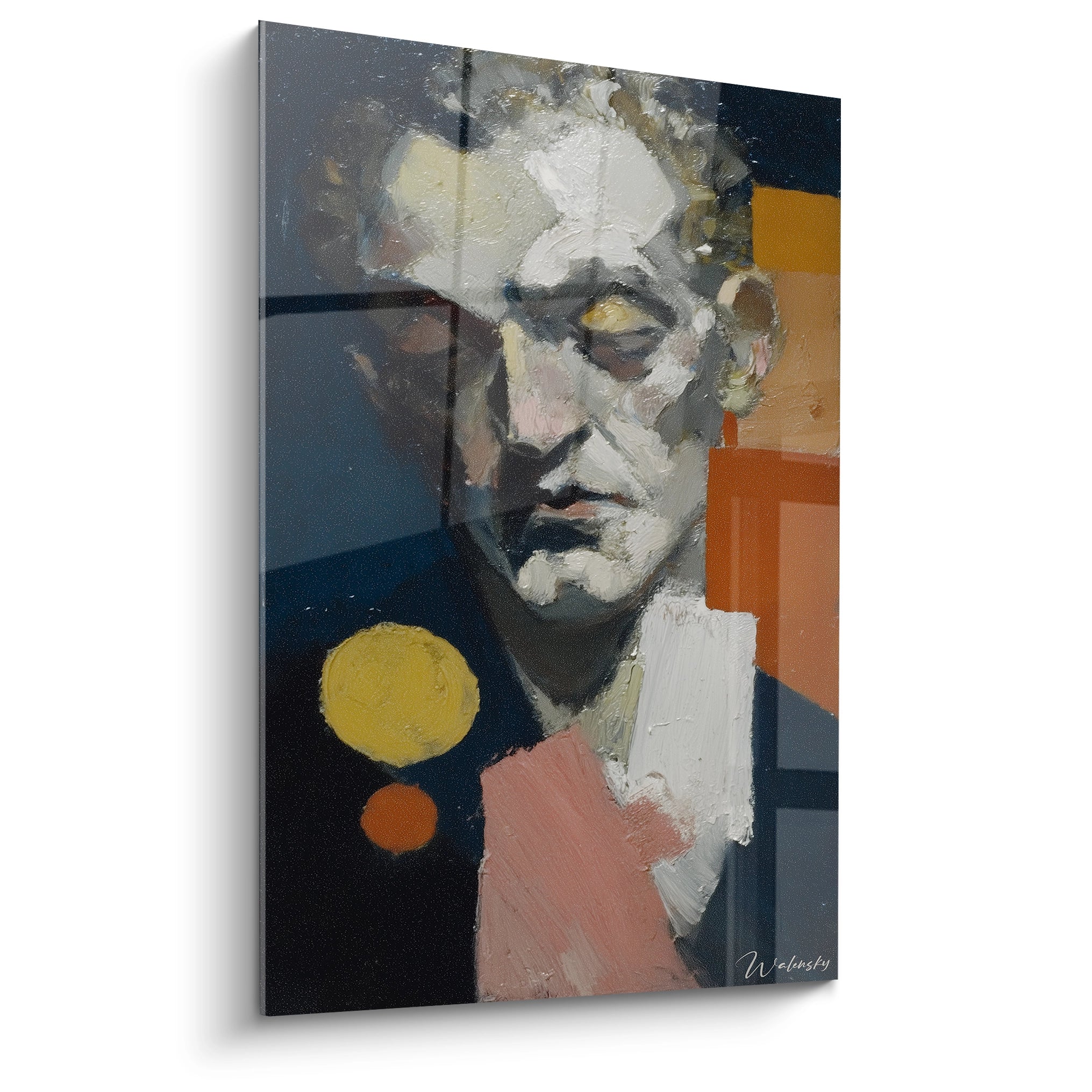 tableau portrait dadaïsme Walensky peinture murale portrait abstrait visage anguleux