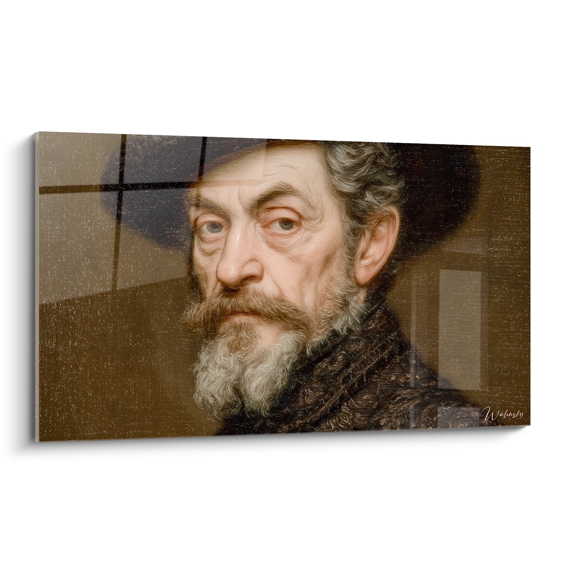 tableau portrait maître penseur Walensky sur toile murale représentant homme barbu classique détail réaliste