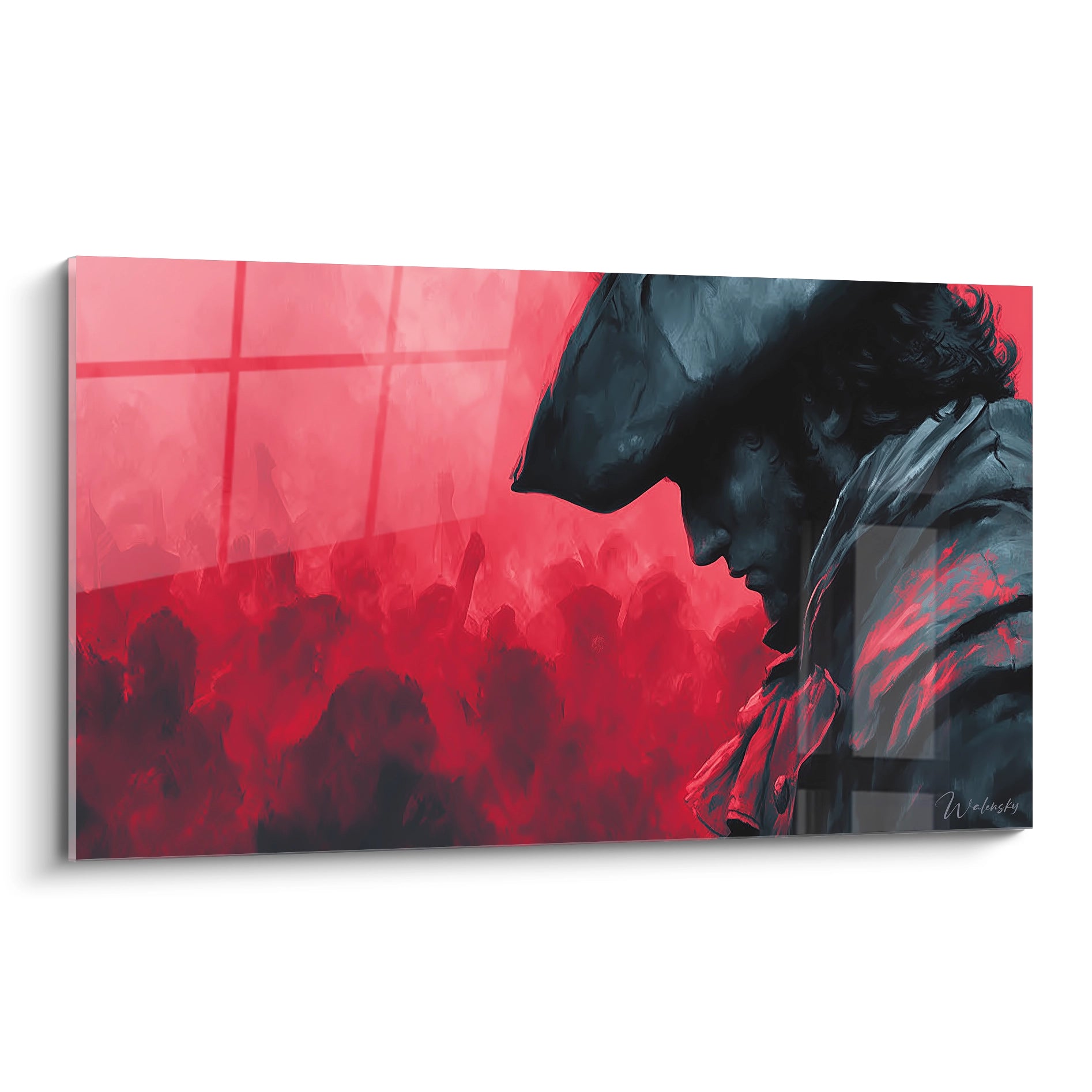 tableau révolution française mural Walensky impression sur toile profil de soldat en bicorne rouge